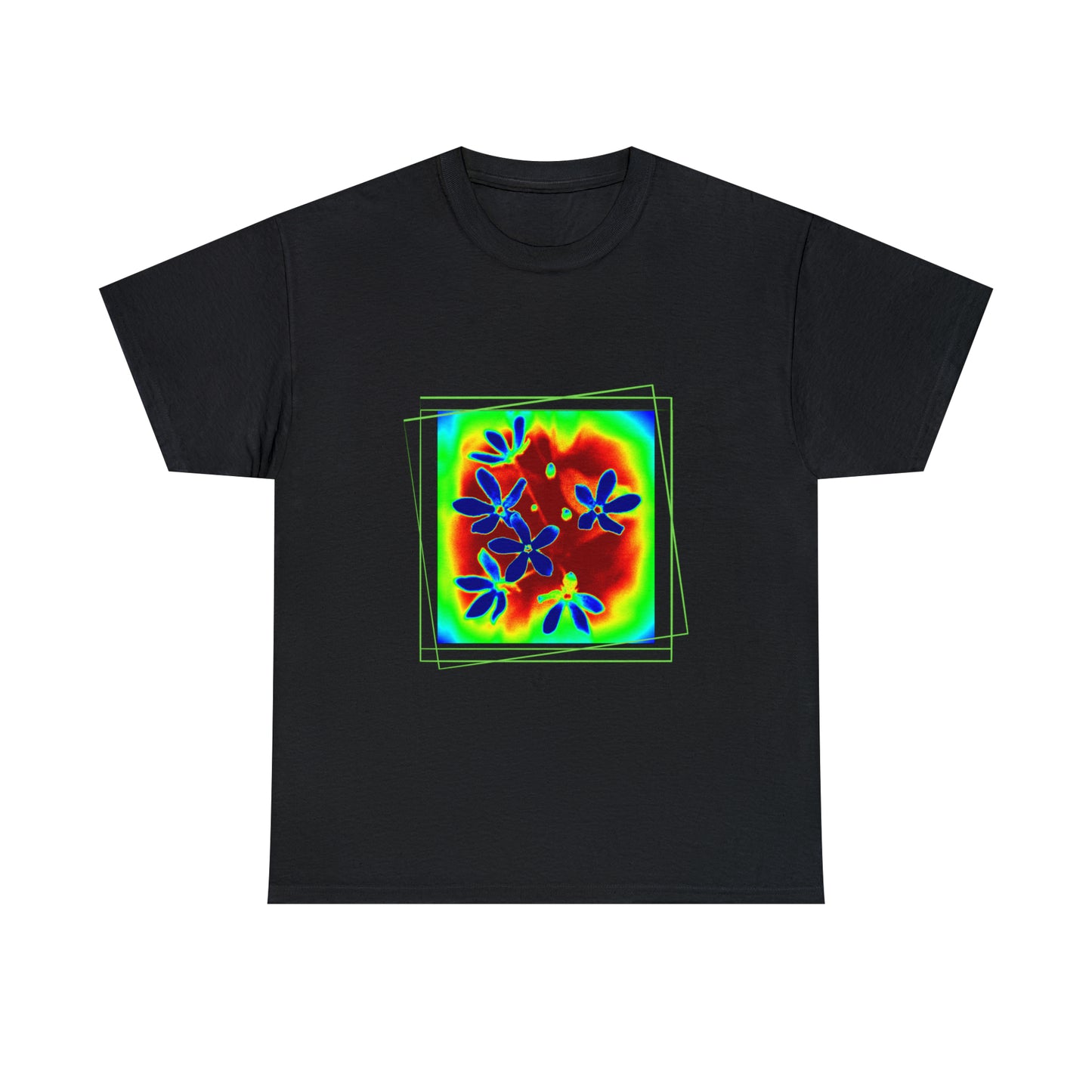 Unisex Cotton Tee, psychedelic flower design