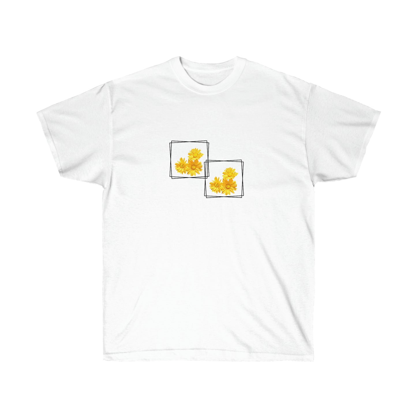 Unisex Ultra Cotton Tee Yellow Flowers for Summer