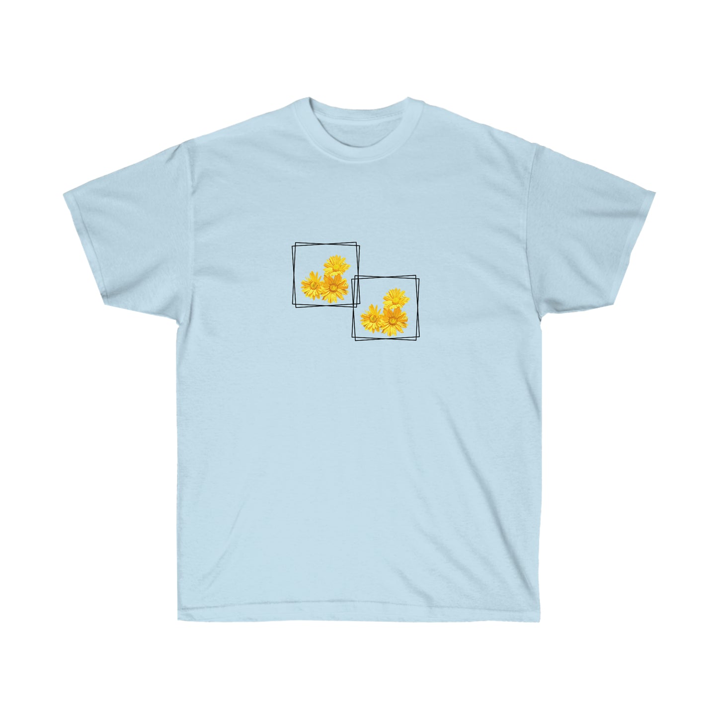 Unisex Ultra Cotton Tee Yellow Flowers for Summer