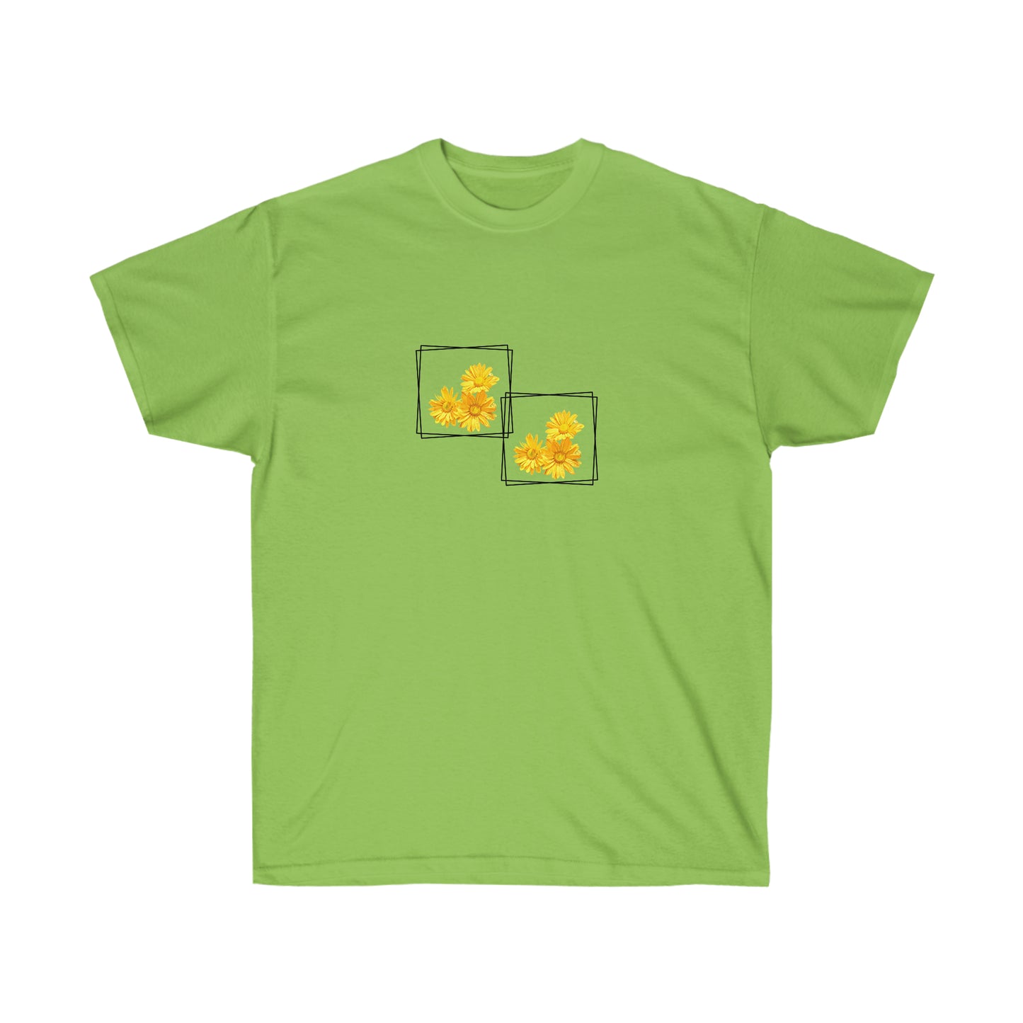 Unisex Ultra Cotton Tee Yellow Flowers for Summer