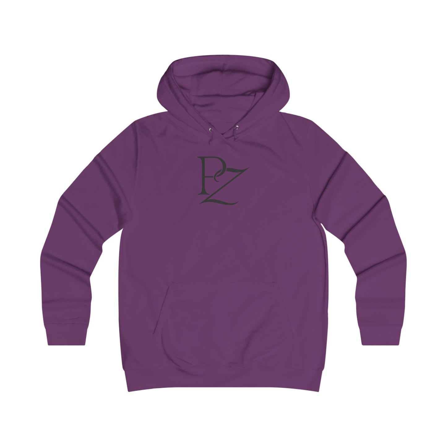 College Monogram Hoodie — Elegant 'PZ' Script Logo Pullover