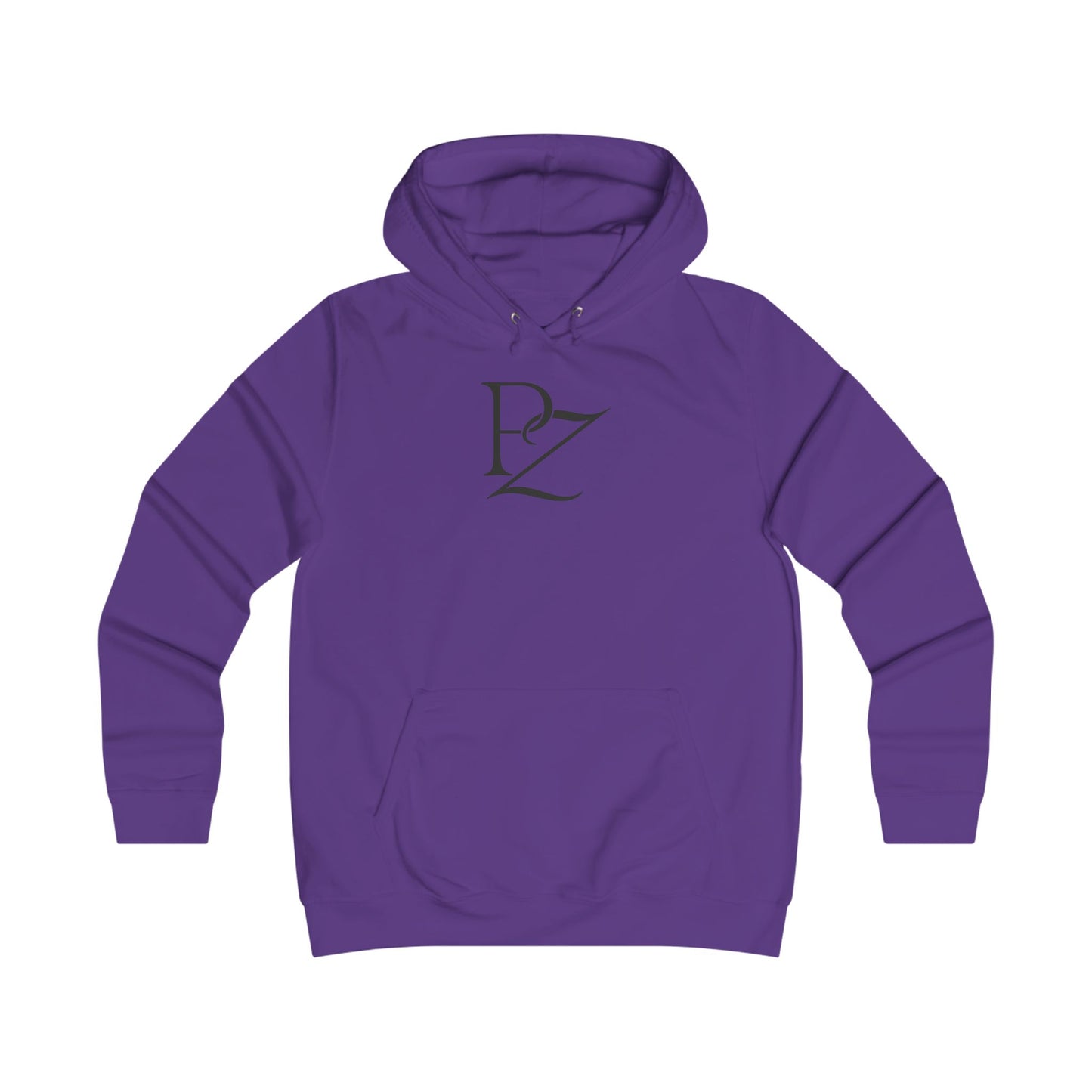 College Monogram Hoodie — Elegant 'PZ' Script Logo Pullover