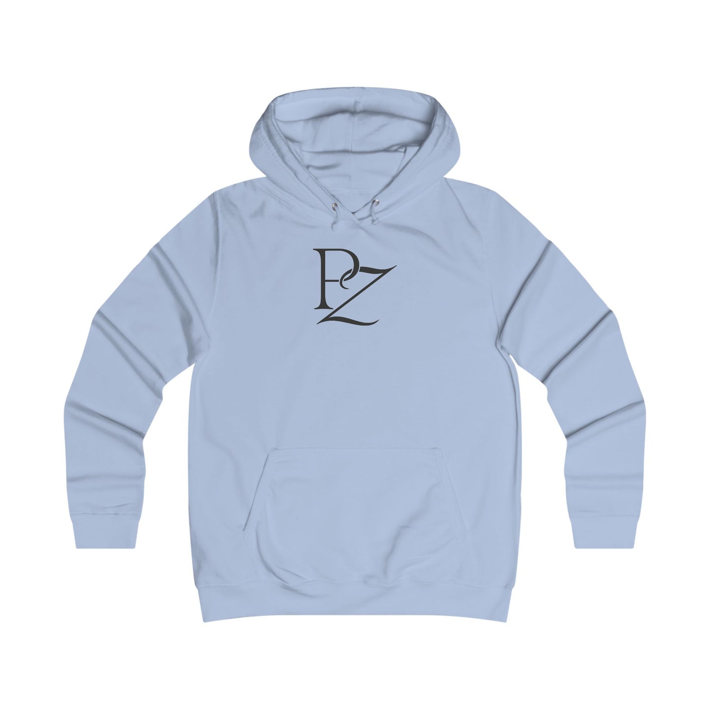 College Monogram Hoodie — Elegant 'PZ' Script Logo Pullover