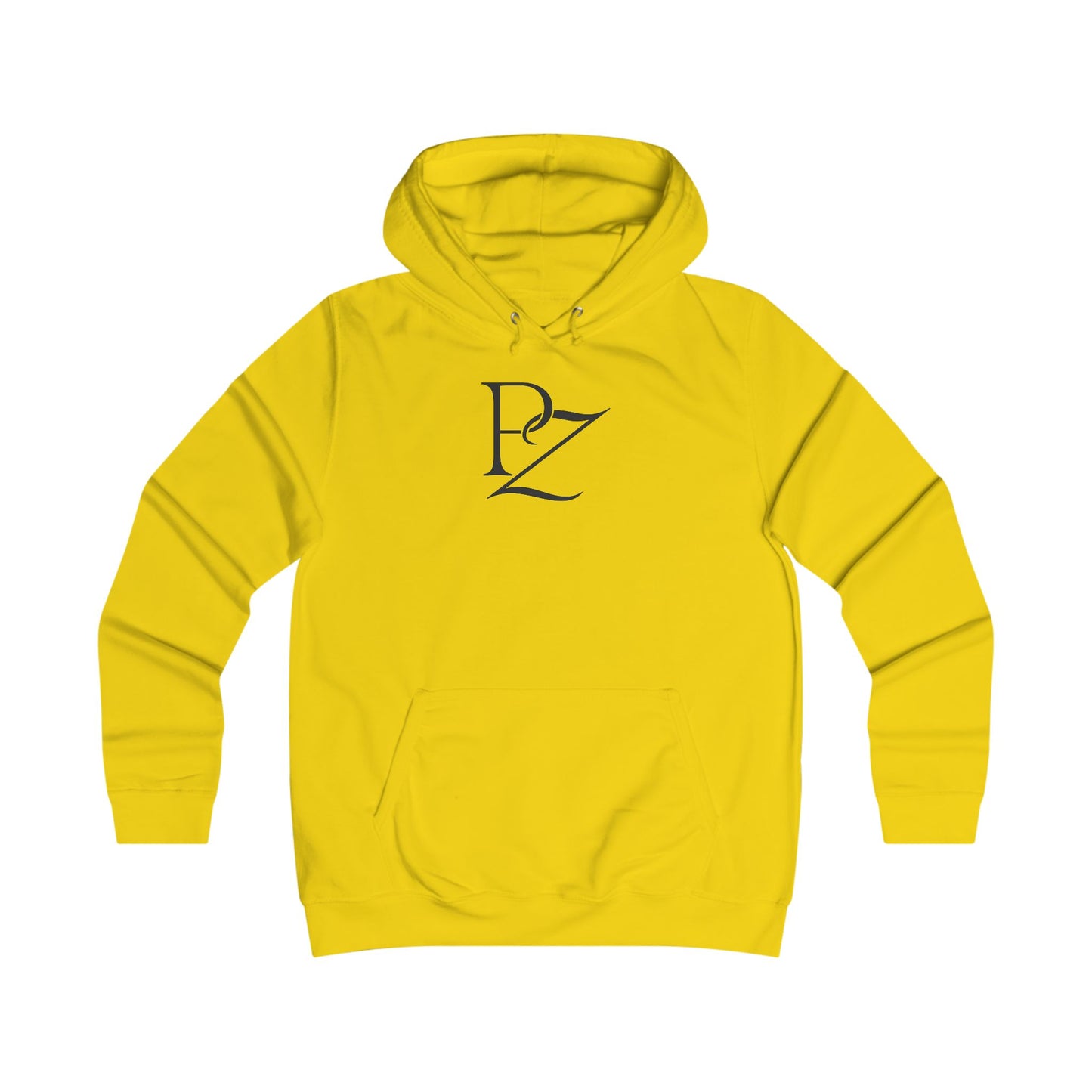 College Monogram Hoodie — Elegant 'PZ' Script Logo Pullover