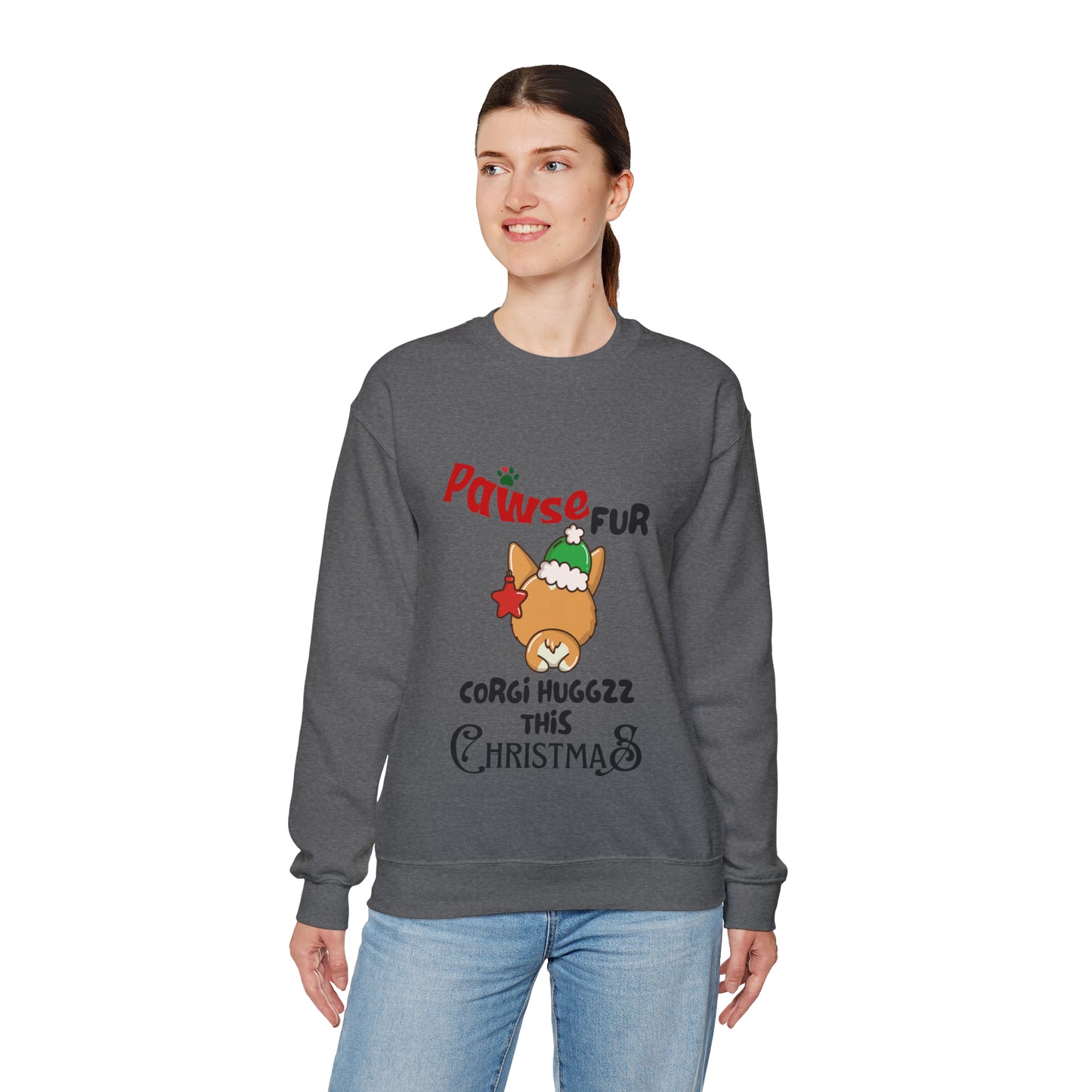 Unisex Crewneck Corgi Sweatshirt for Christmas