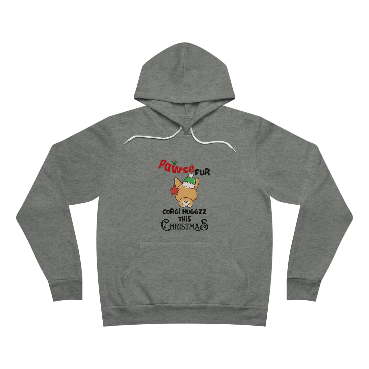 Unisex Sponge Fleece Pullover Hoodie Featuring an adorable Corgi