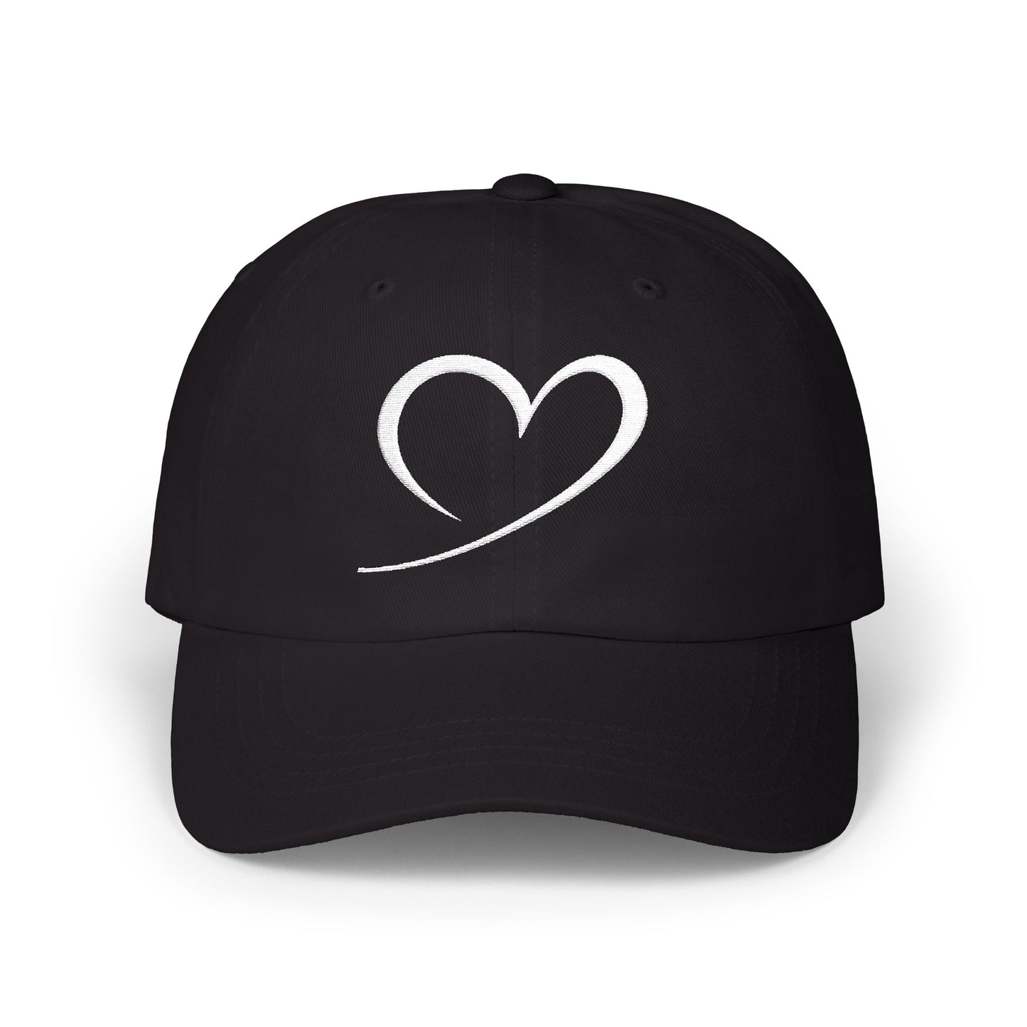 Heart Sketch Dad Cap — Minimalist Heart Embroidered Baseball Hat