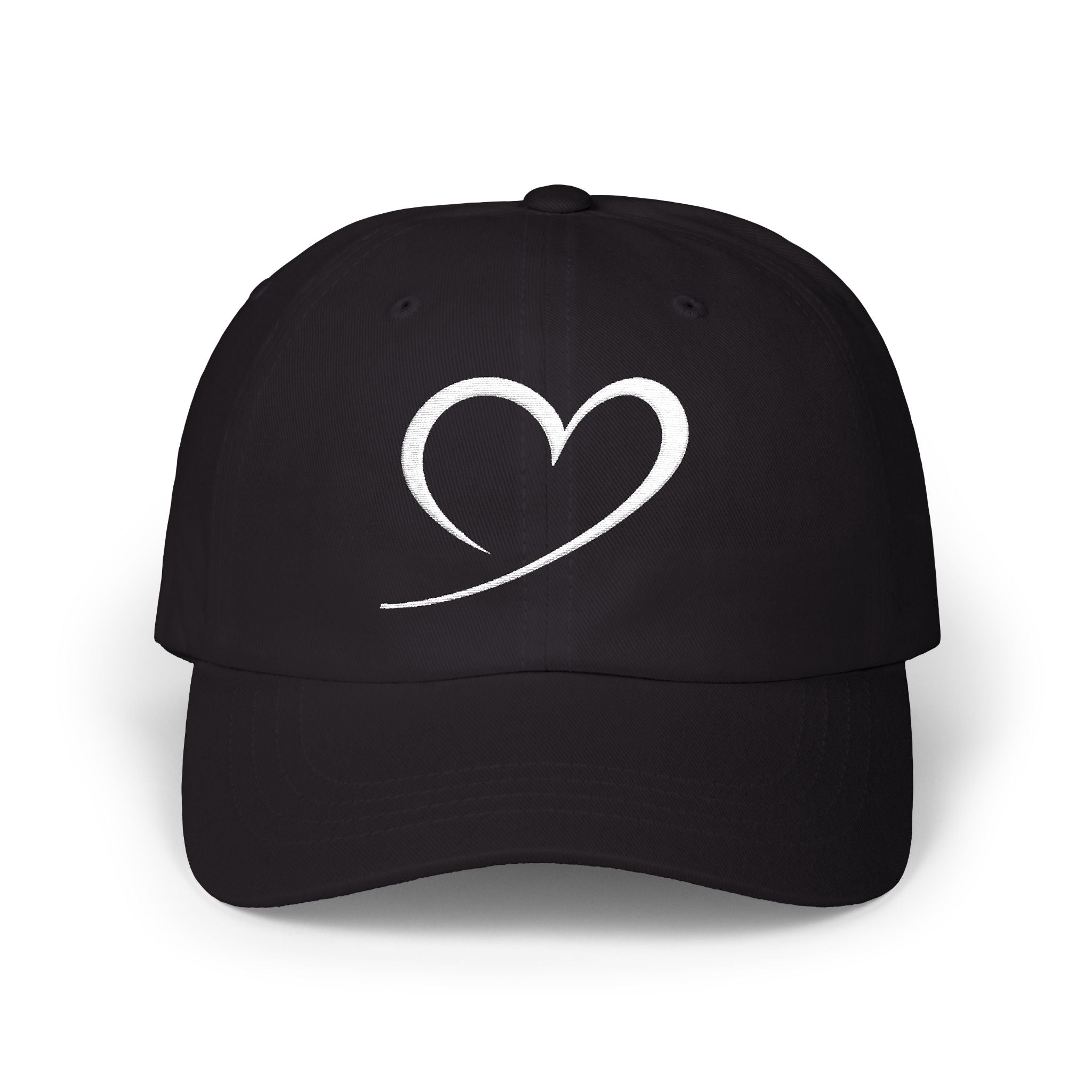 Heart Sketch Dad Cap — Minimalist Heart Embroidered Baseball Hat