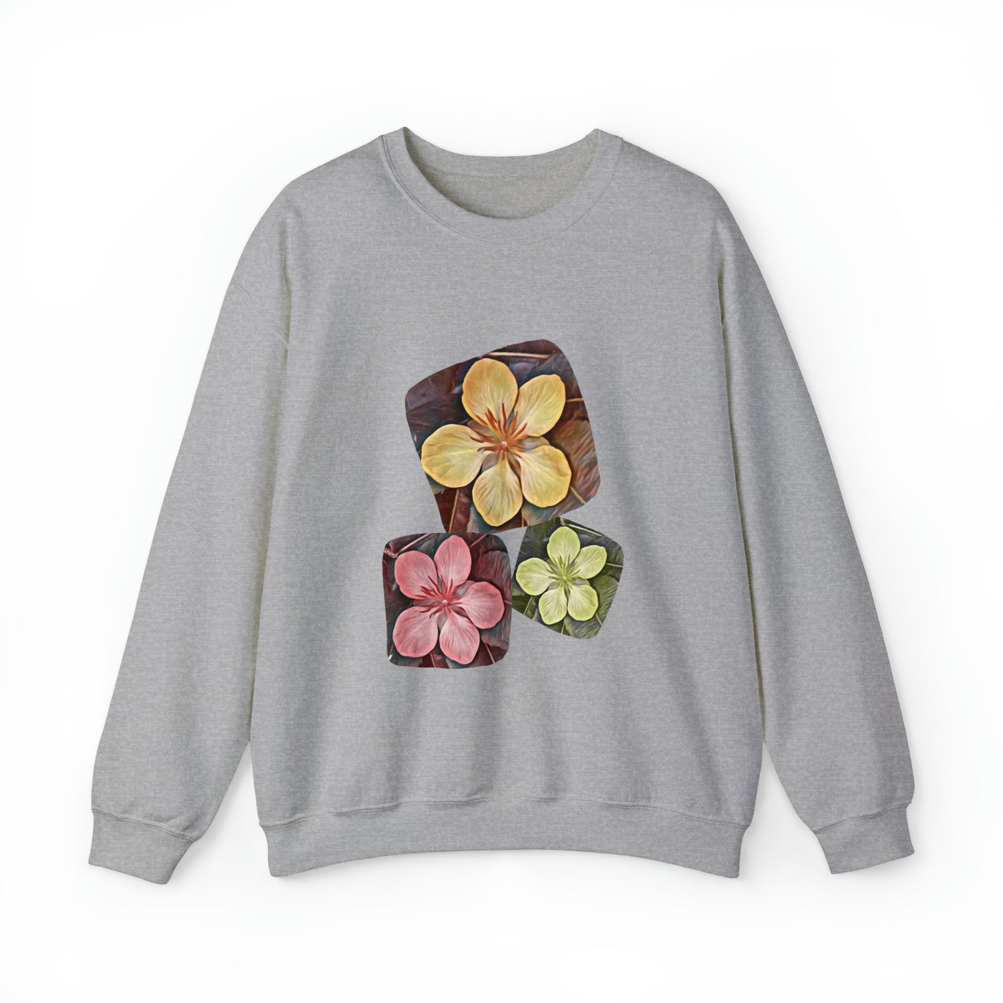 Unisex Crewneck Sweatshirt with Autumn Flowers