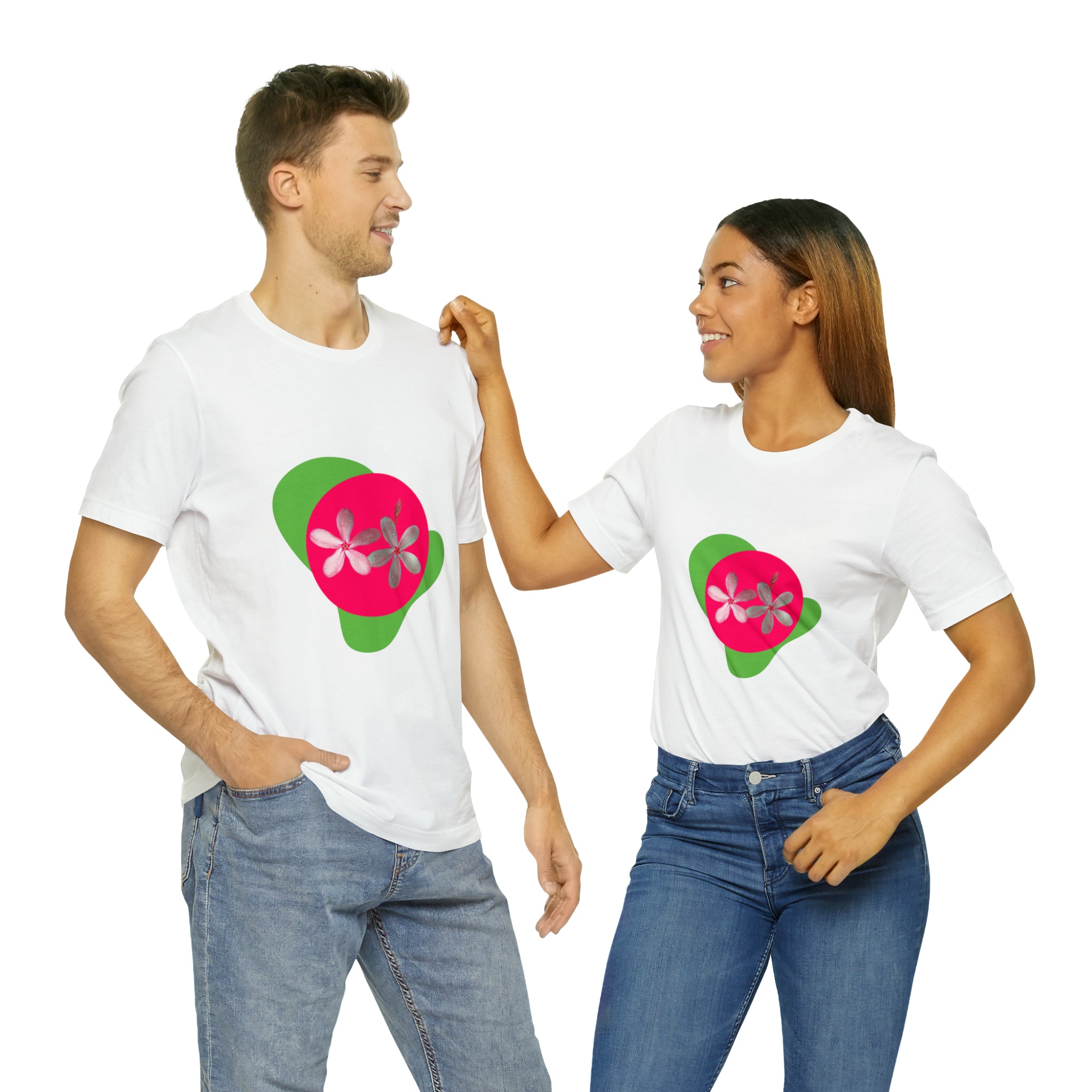 Vibrant Pink Flowers Unisex Jersey T-shirt