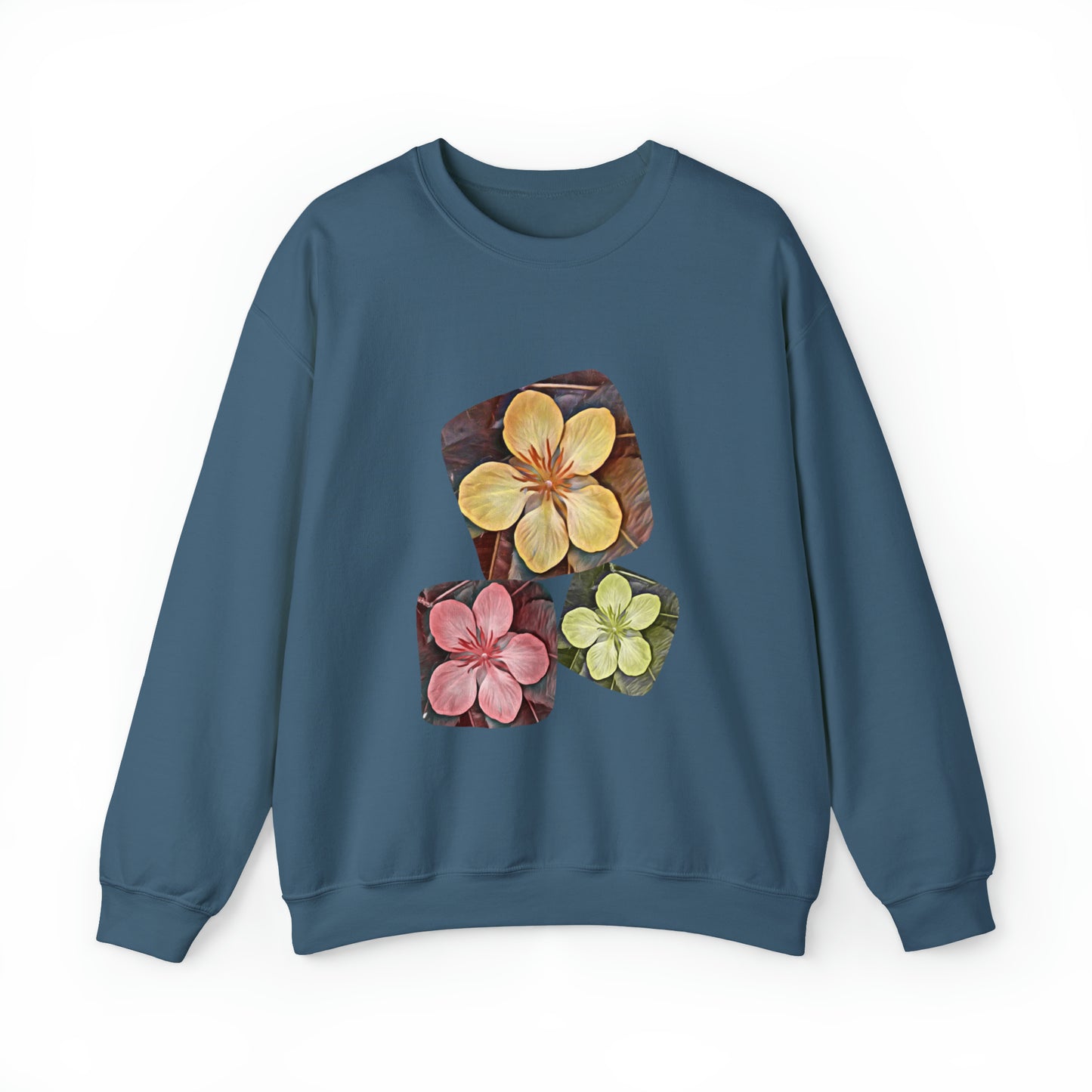 Unisex Crewneck Sweatshirt with Autumn Flowers