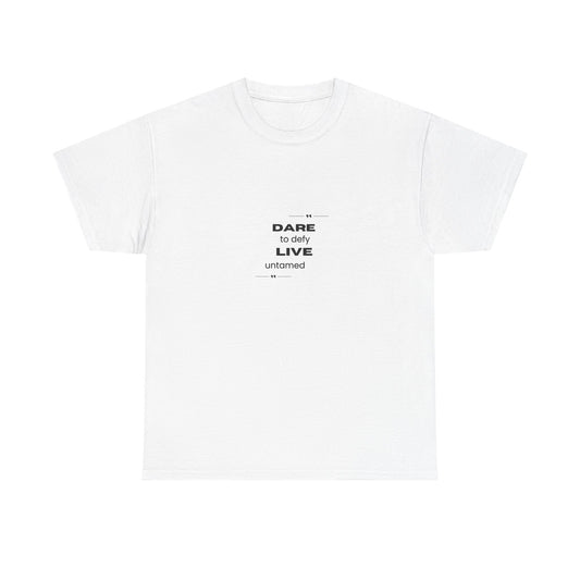 Dare to Defy Unisex Heavy Cotton Tee, Inspirational T-Shirt, Motivational Gift, Casual Wear, Unisex Shirt for All Occasions