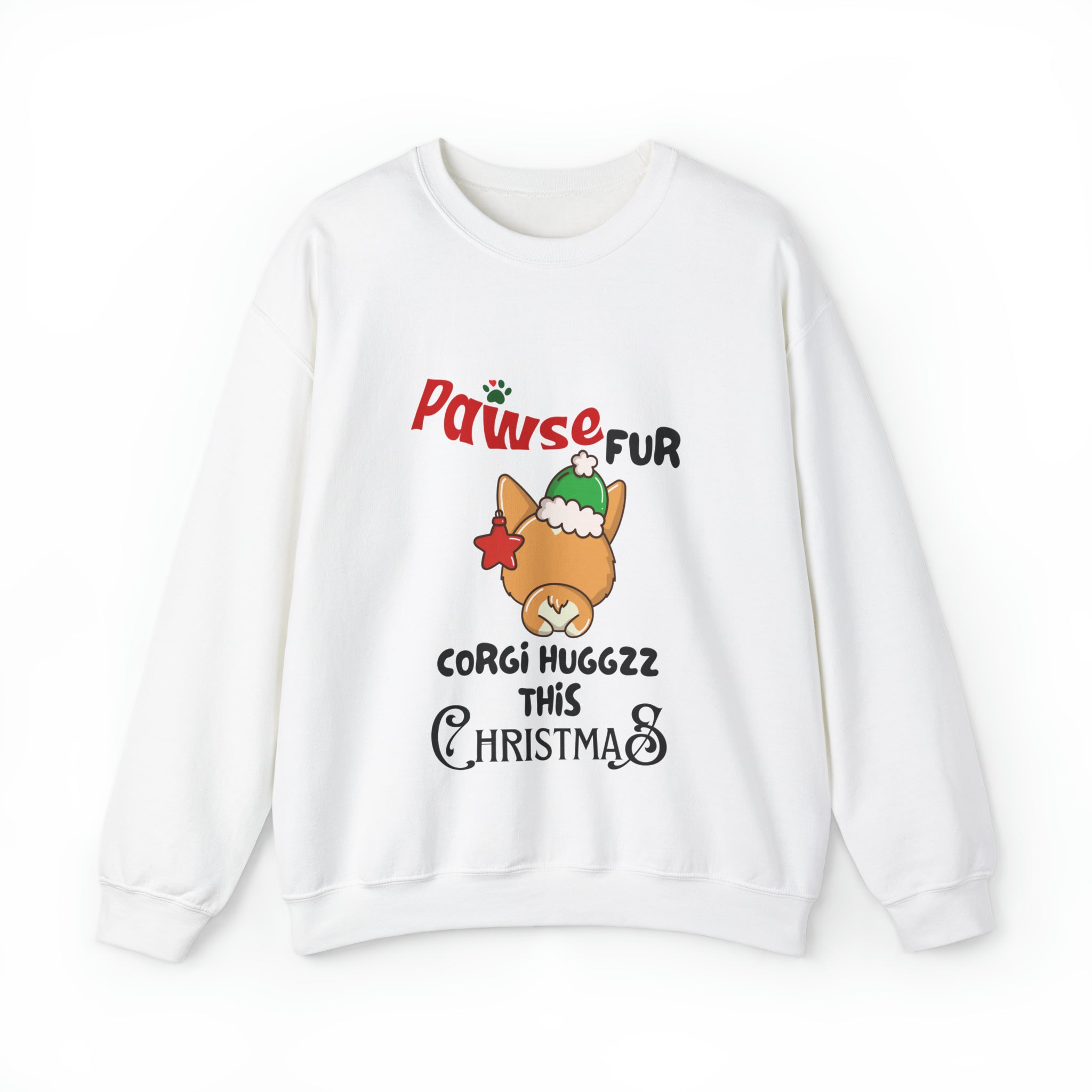 Unisex Crewneck Corgi Sweatshirt for Christmas