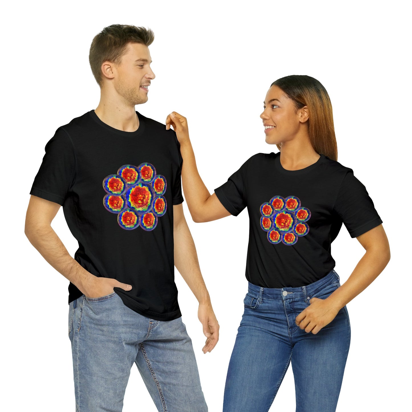 Orange Flower Psychedelic design featured  Unisex  Tees