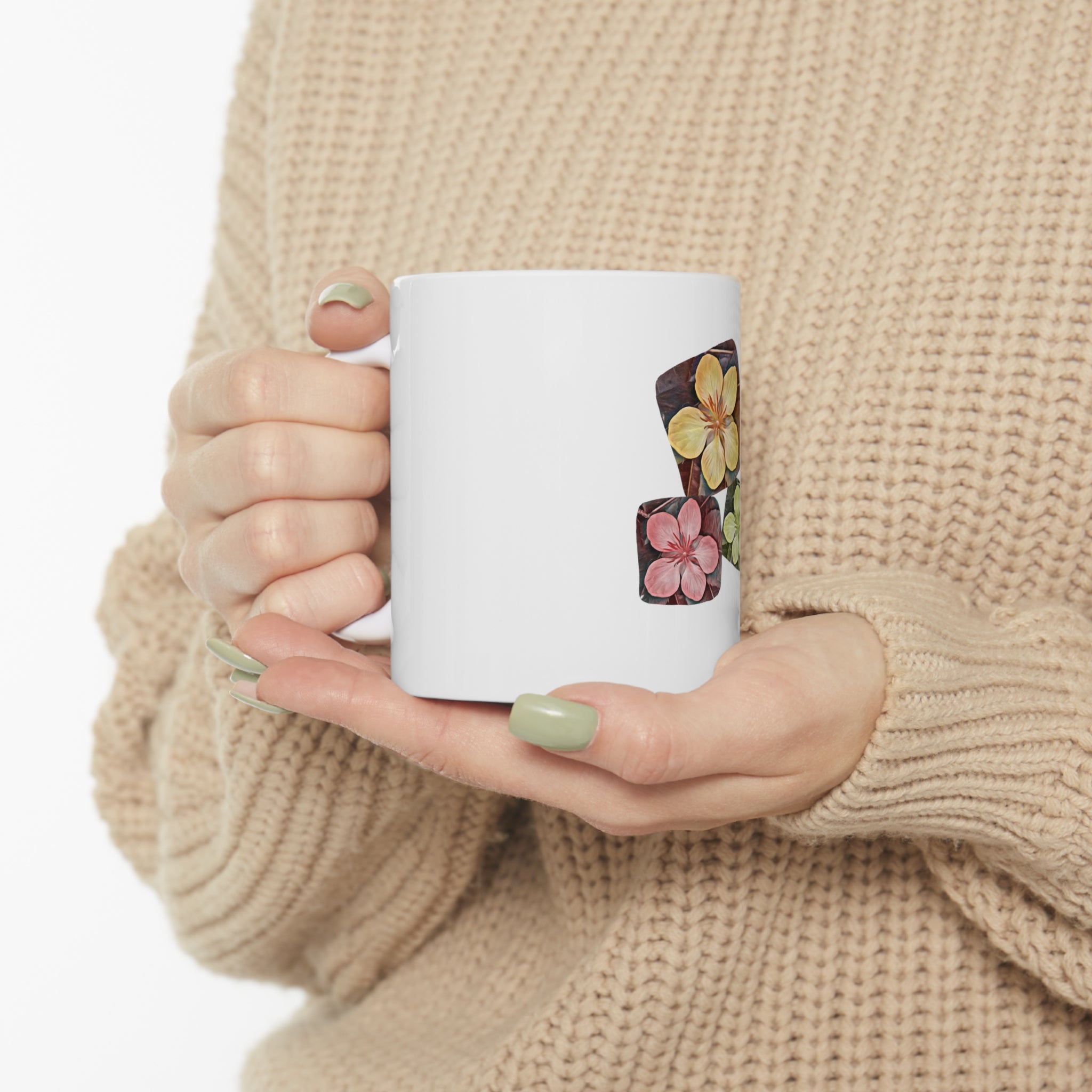 Ceramic Mug Autumn Flower Design 11oz