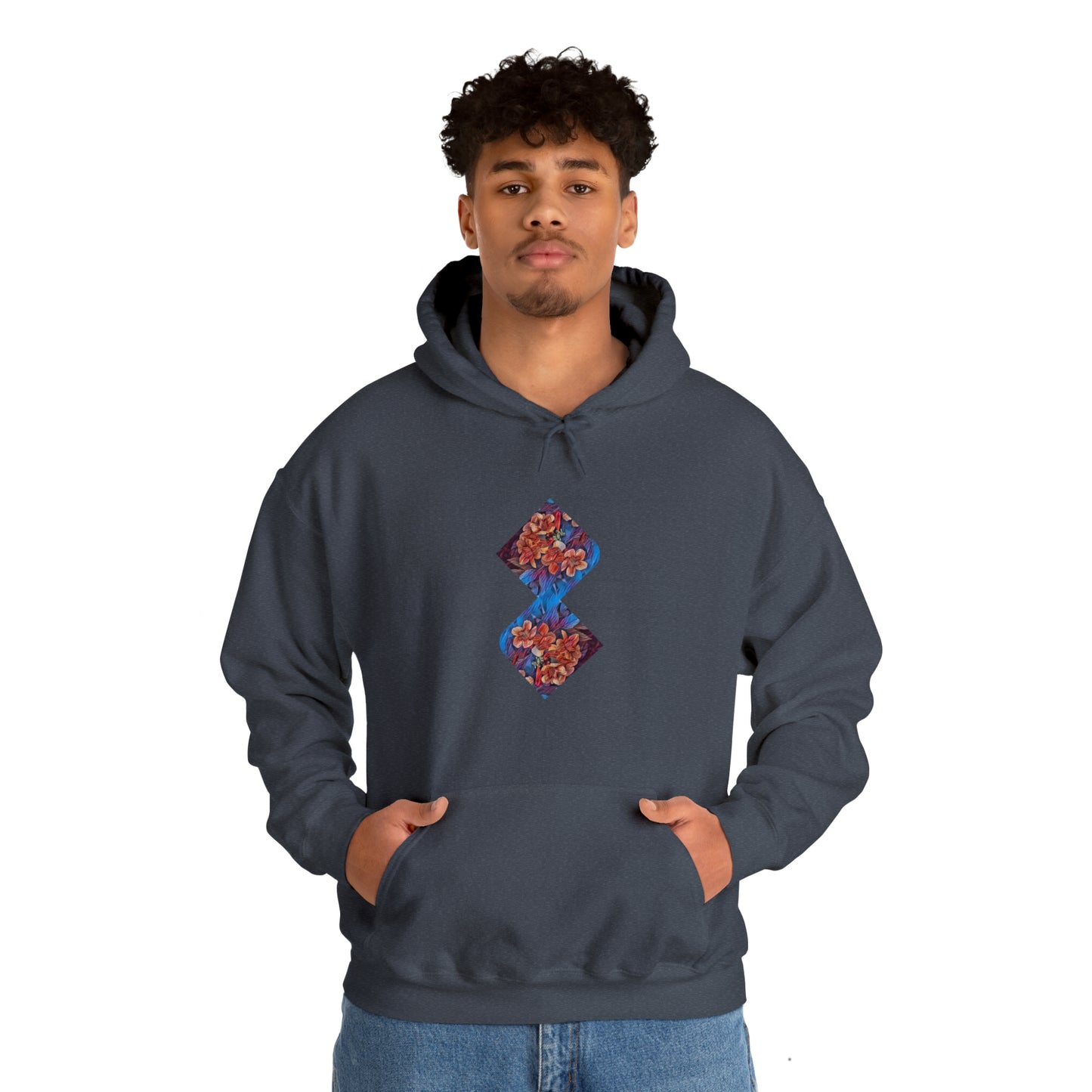 Unisex  Hooded Sweatshirt with Psychedelic Flower design