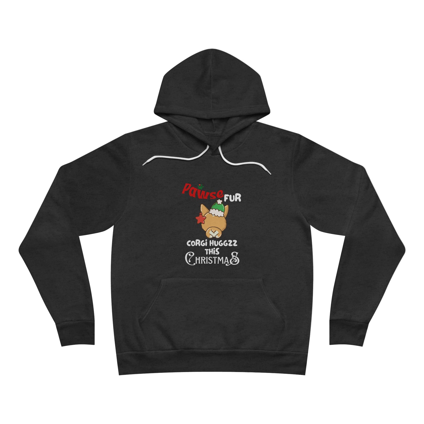 Unisex Sponge Fleece Pullover Hoodie Featuring an adorable Corgi