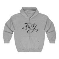 Zoey Script Rhinestone Zip Hoodie — Sparkle Name Full‑Zip Sweatshirt