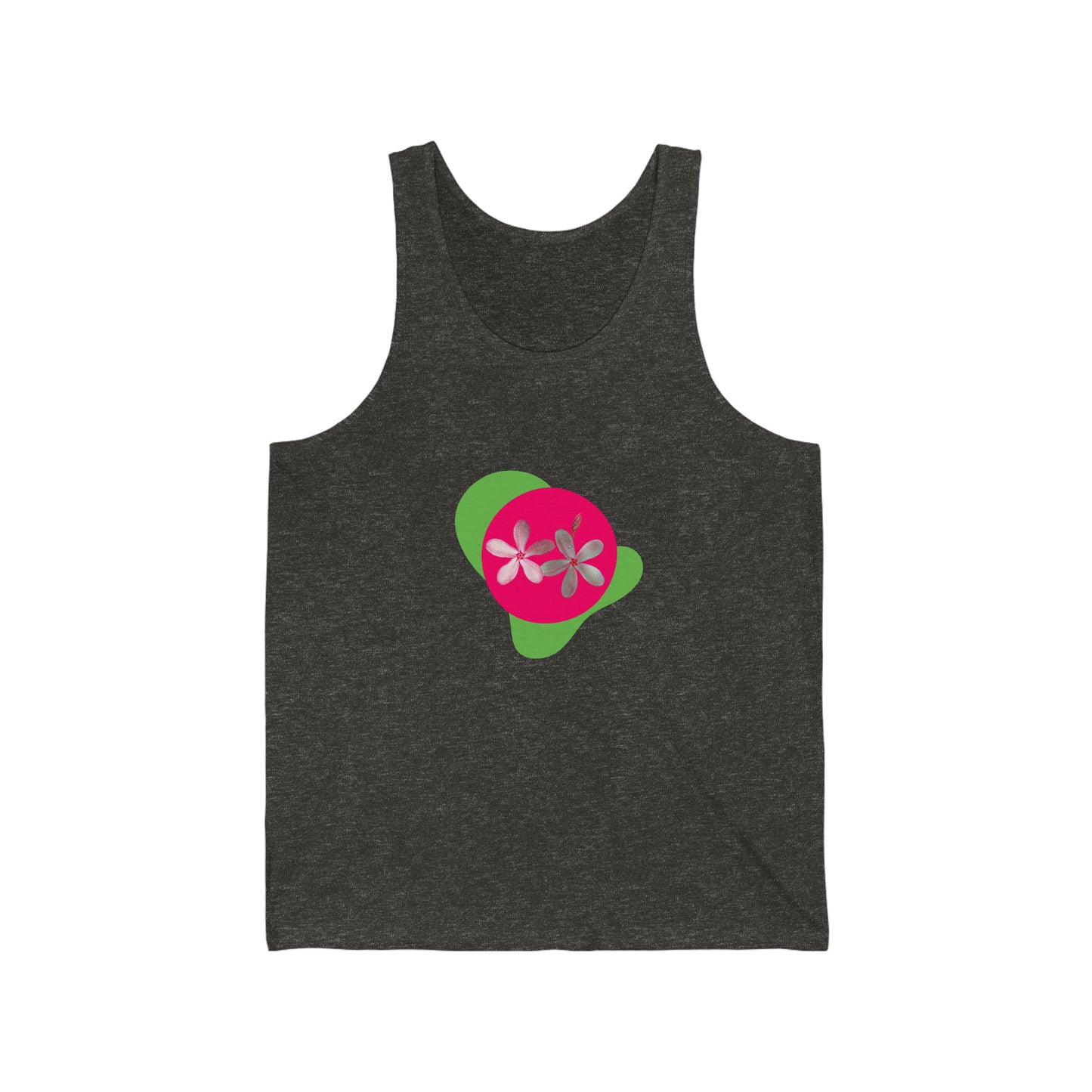 Vibrant Pink Flowers Flourish on a Tank Top