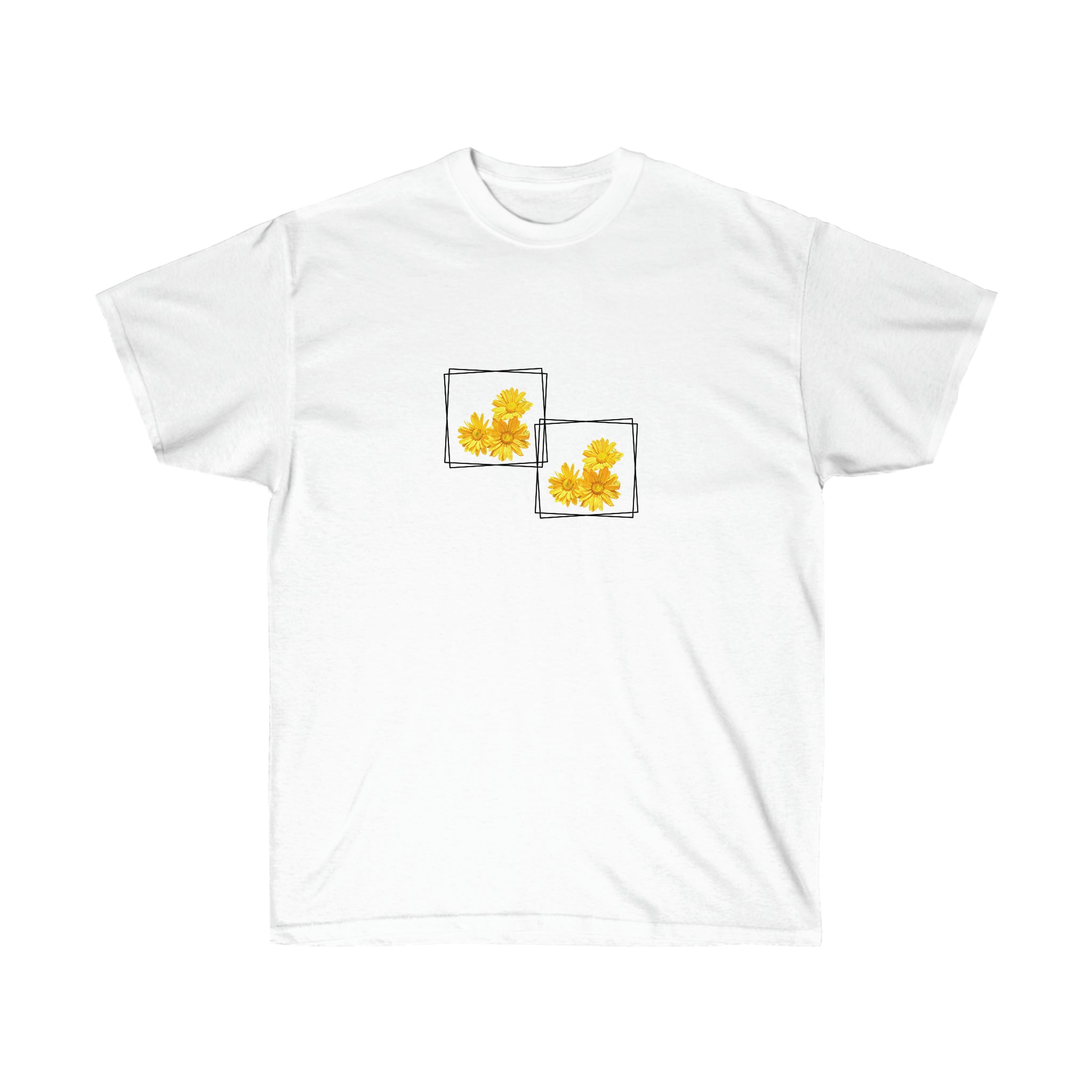 Unisex Ultra Cotton Tee Yellow Flowers for Summer