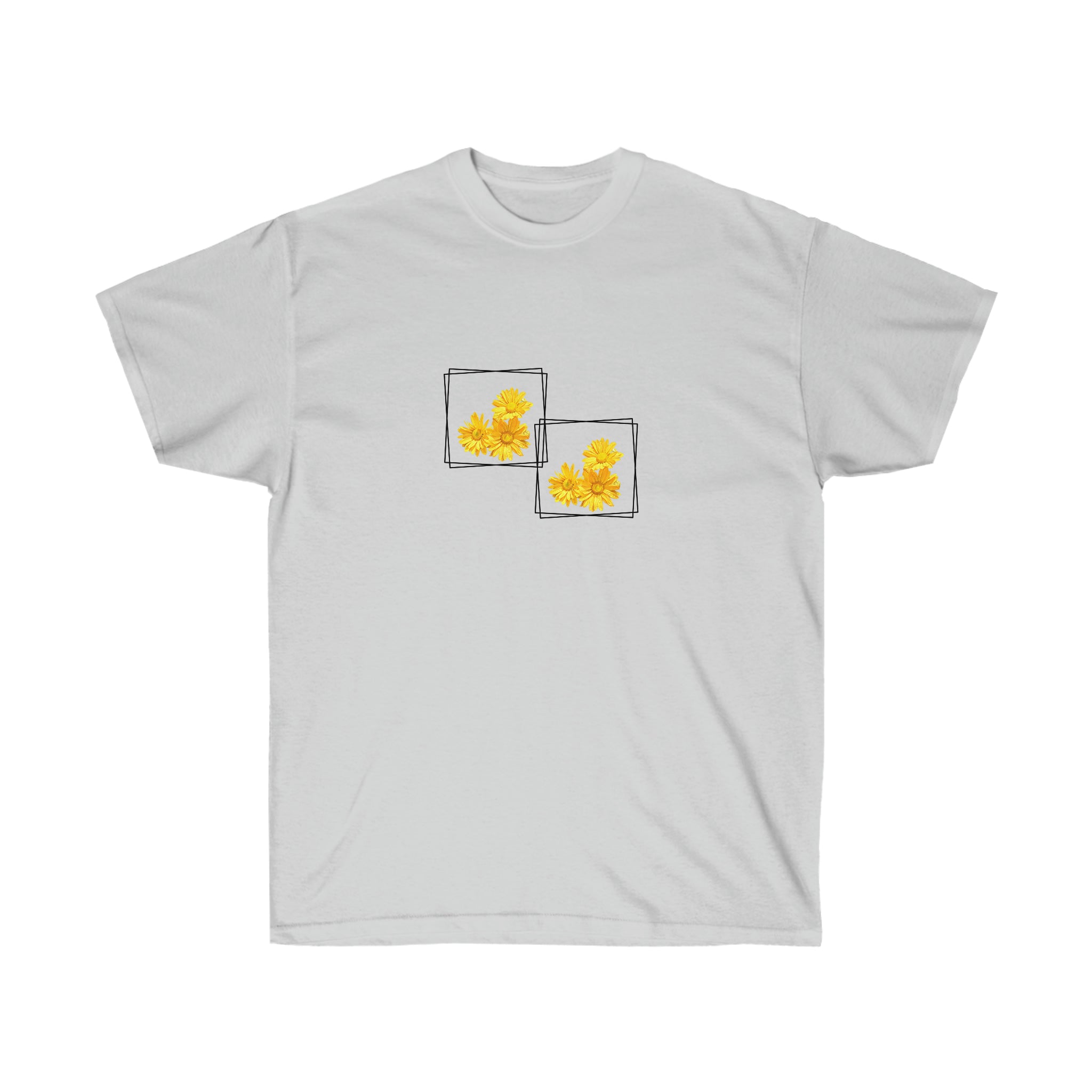 Unisex Ultra Cotton Tee Yellow Flowers for Summer