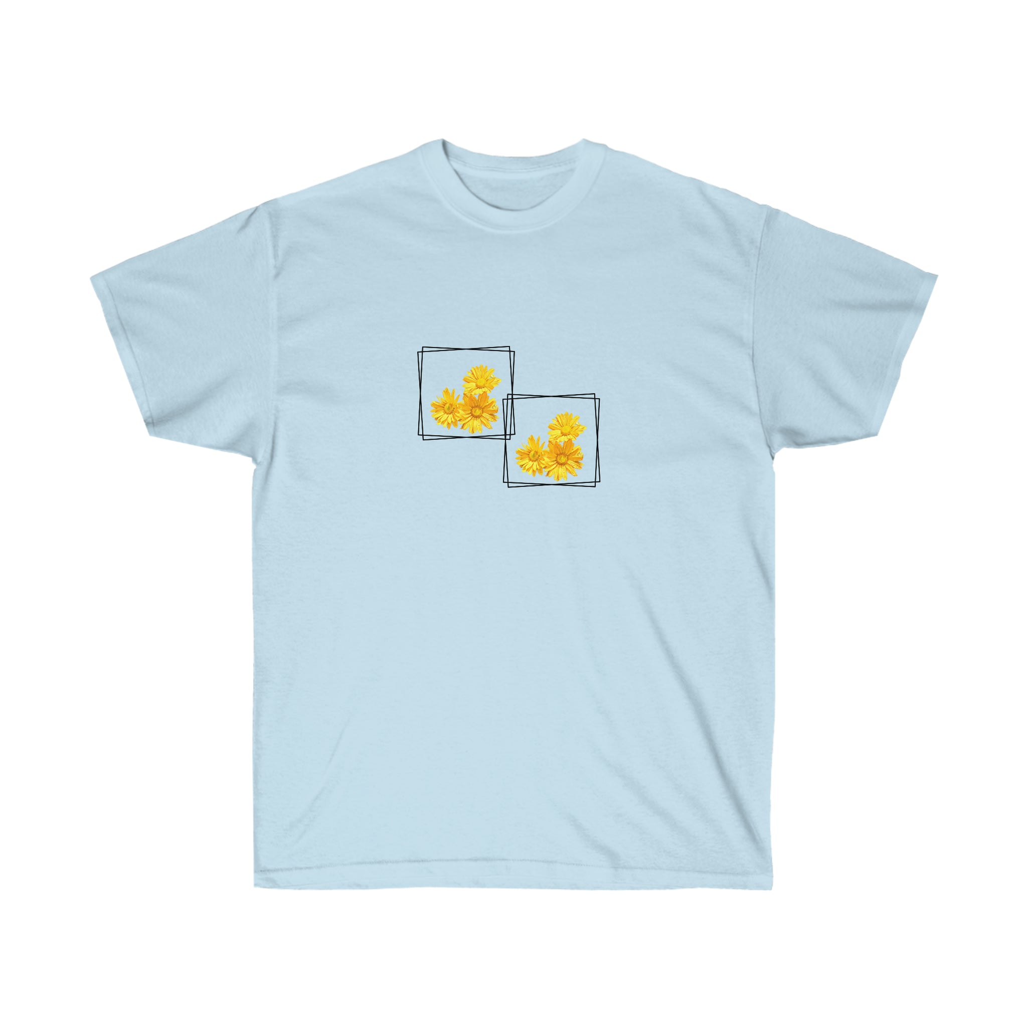 Unisex Ultra Cotton Tee Yellow Flowers for Summer