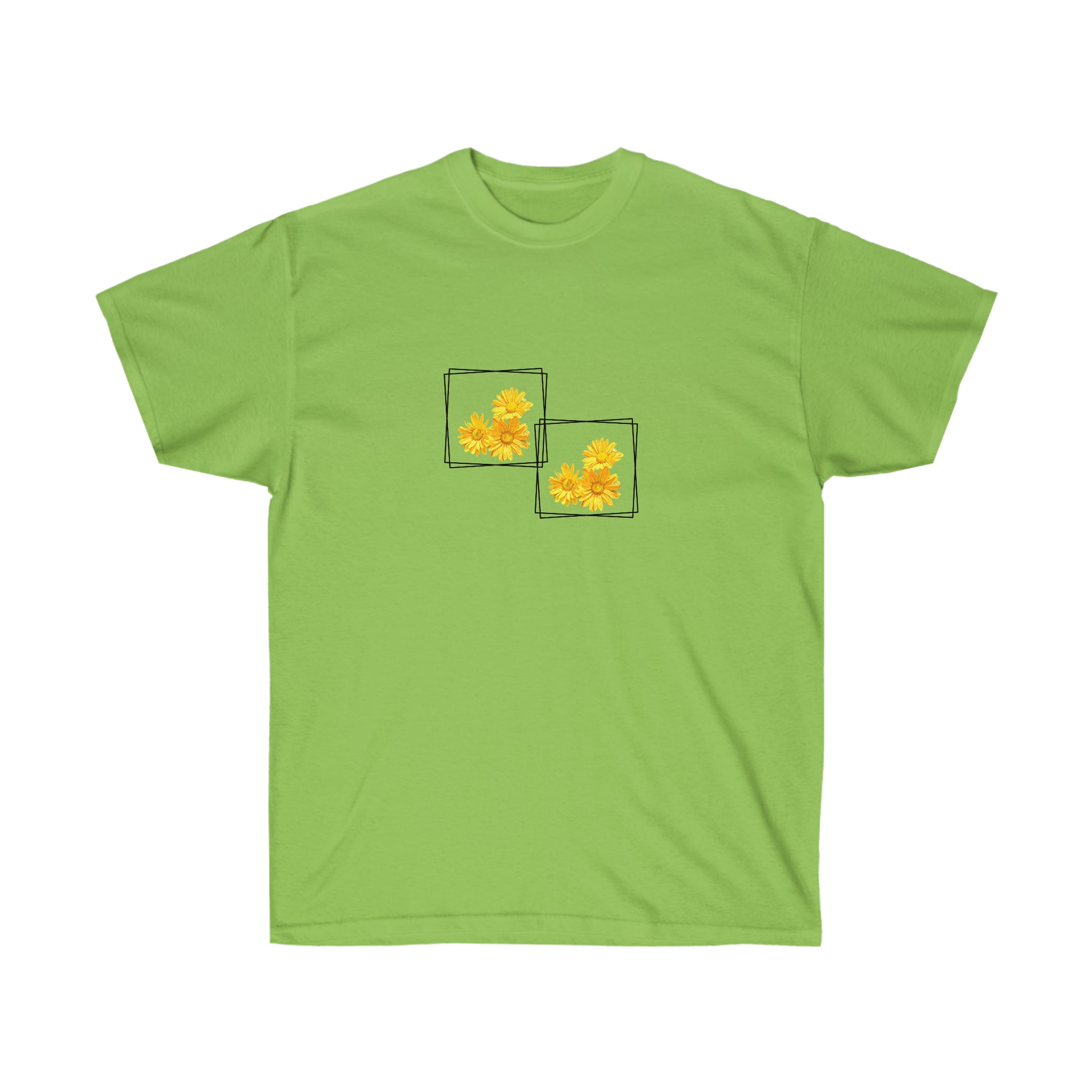 Unisex Ultra Cotton Tee Yellow Flowers for Summer