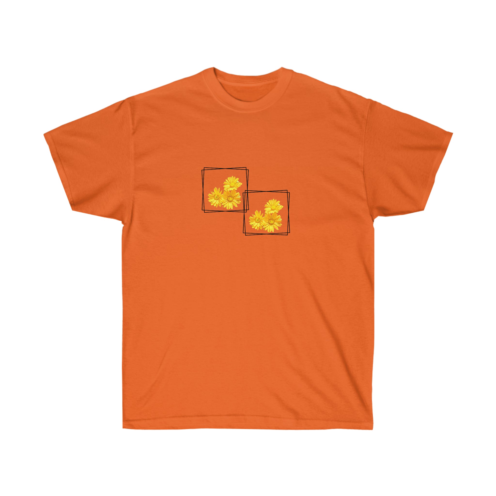 Unisex Ultra Cotton Tee Yellow Flowers for Summer