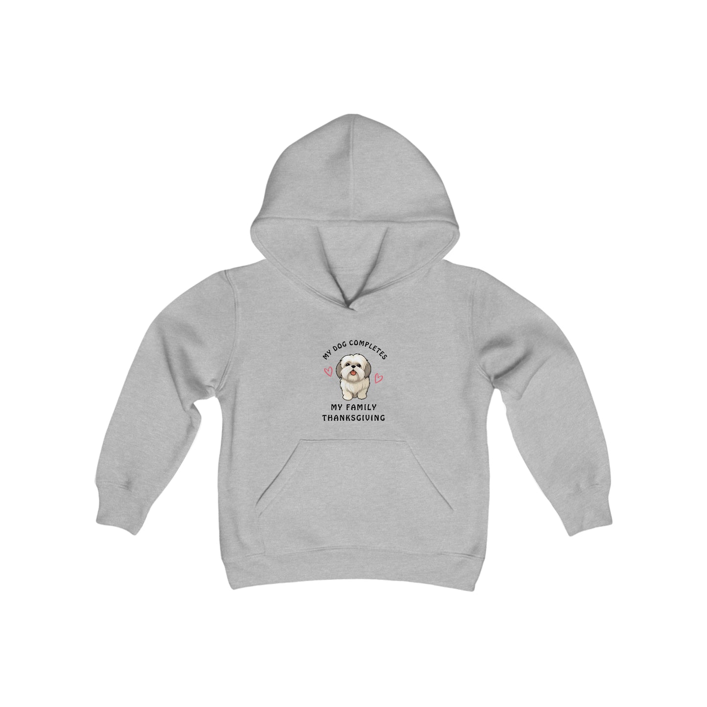 Youth  Sweatshirt for  Thanksgiving with pet dog, Shih Tzus