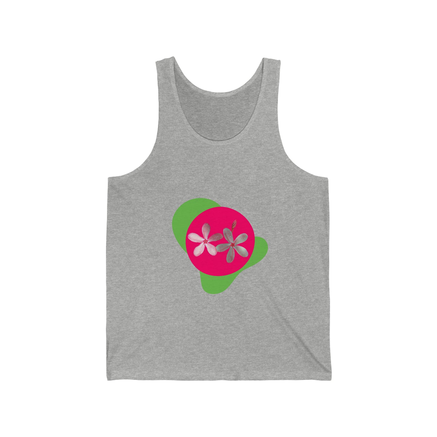 Vibrant Pink Flowers Flourish on a Tank top