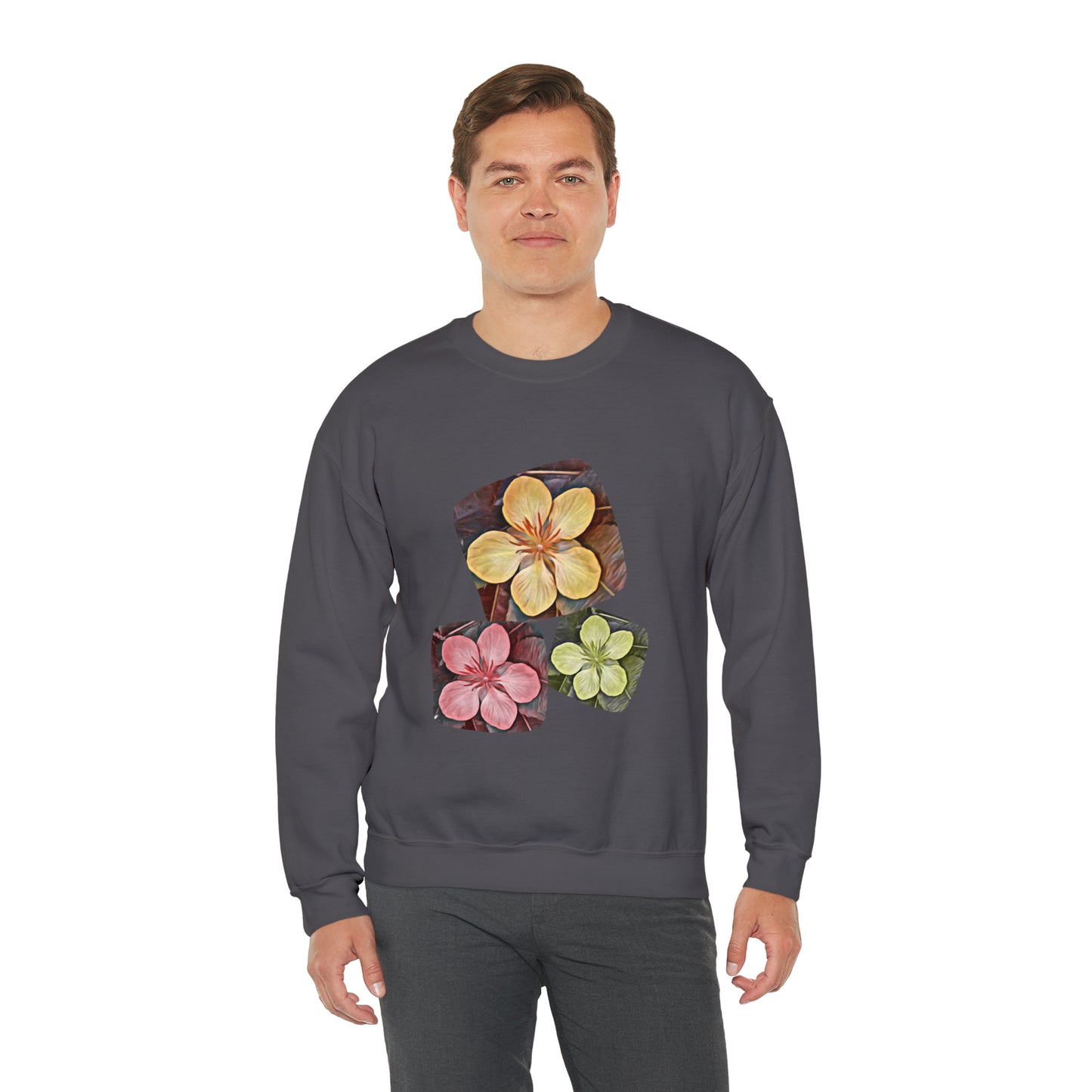 Unisex Crewneck Sweatshirt with Autumn Flowers