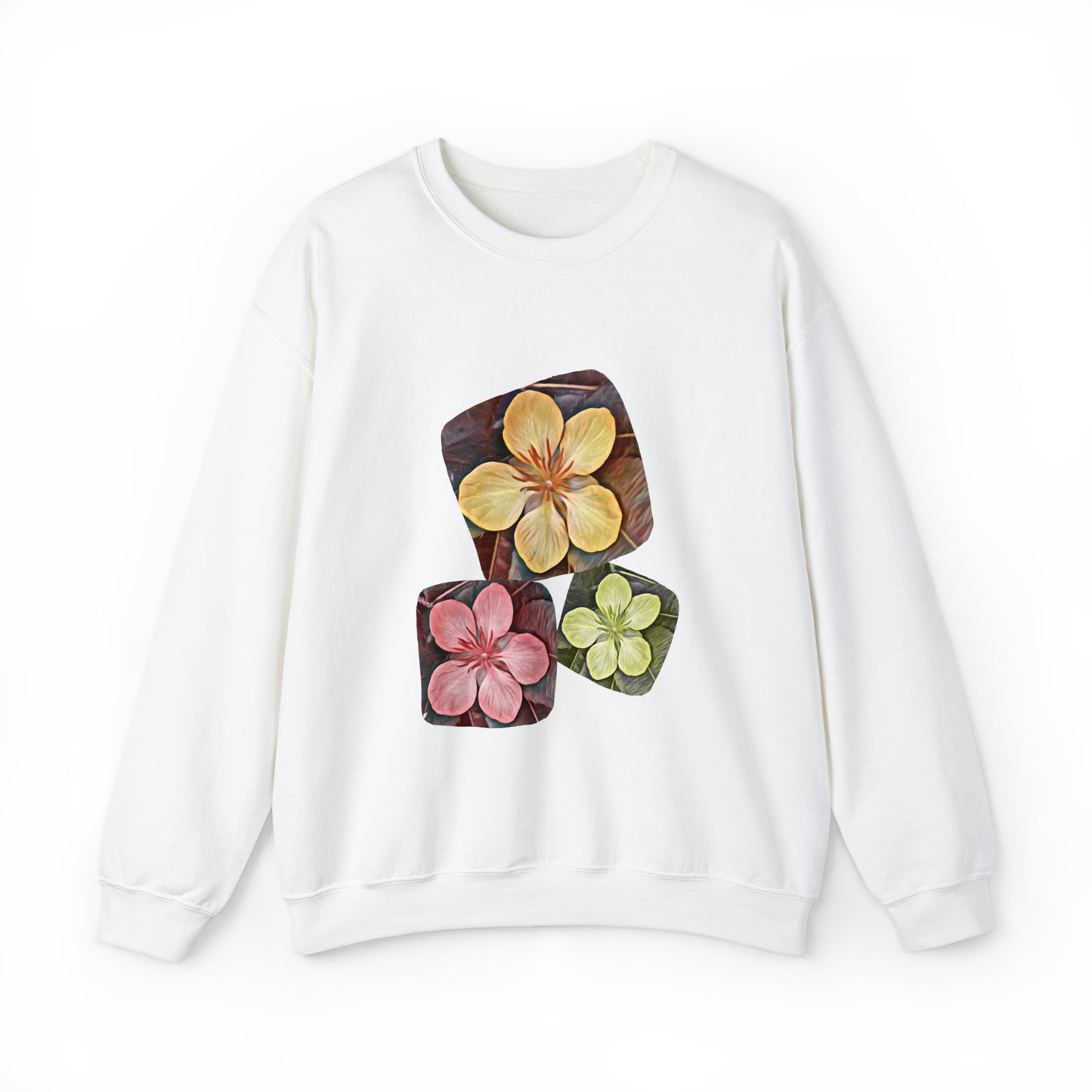 Unisex Crewneck Sweatshirt with Autumn Flowers