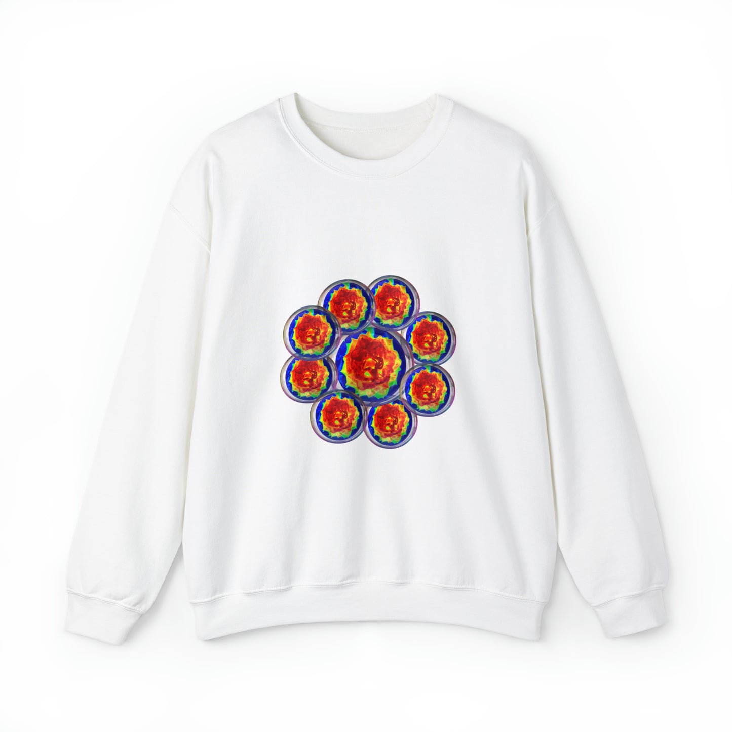 Unisex  Sweatshirt Orange Flower Psychedelic Design