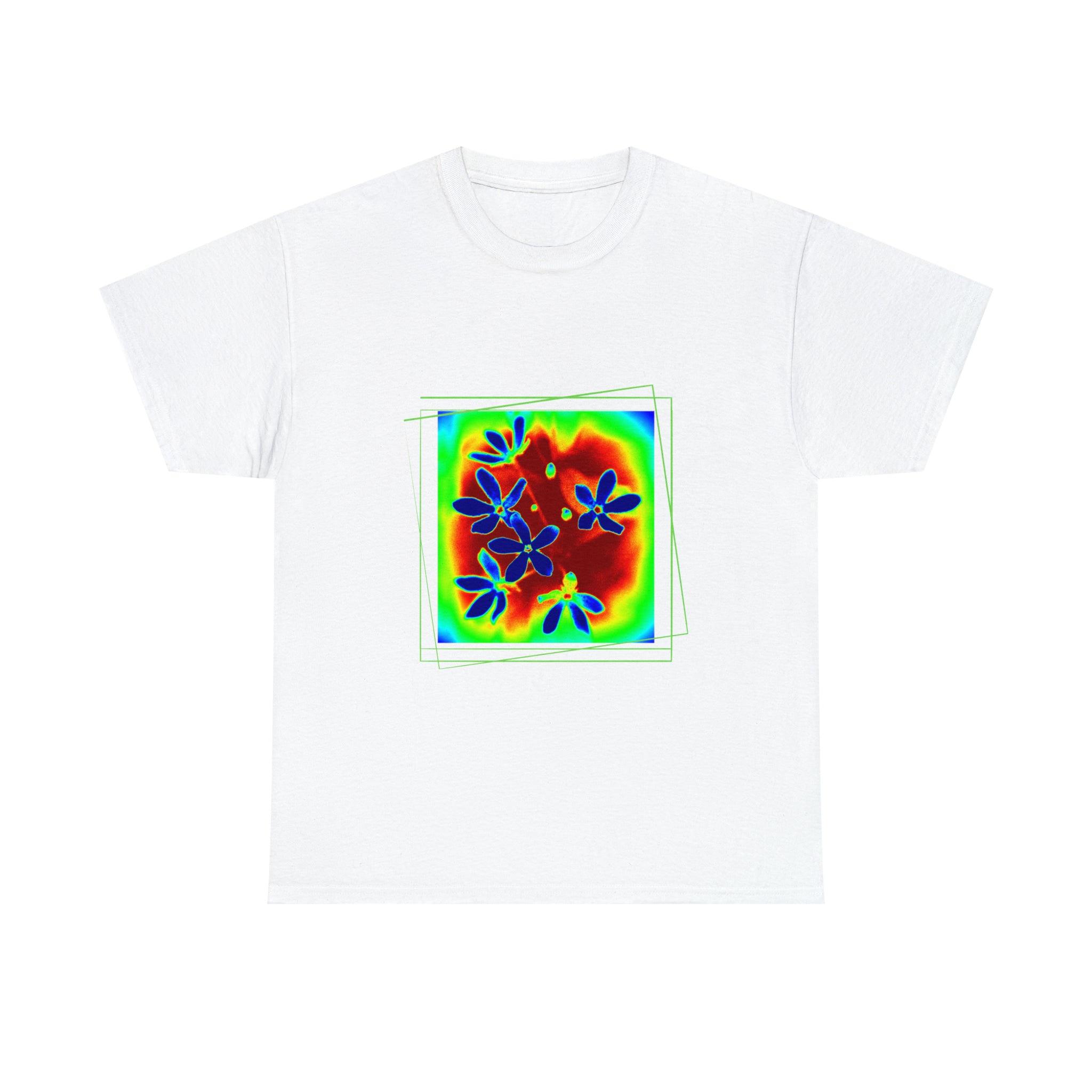 Unisex  Cotton Tee, psychedelic  flower design
