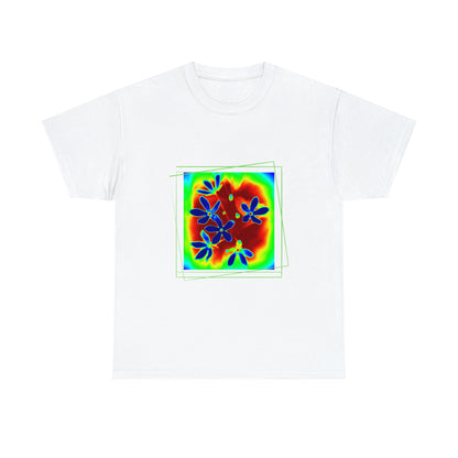 Unisex  Cotton Tee, psychedelic  flower design