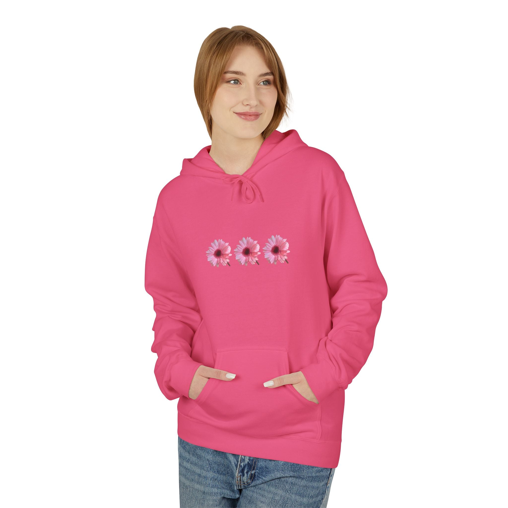 Floral Design Hoodie for Cozy Vibes, Soft Fleece Sweater, Ideal Gift for Her, Spring Fashion, Casual Wear, Flower Print Sweatshirt