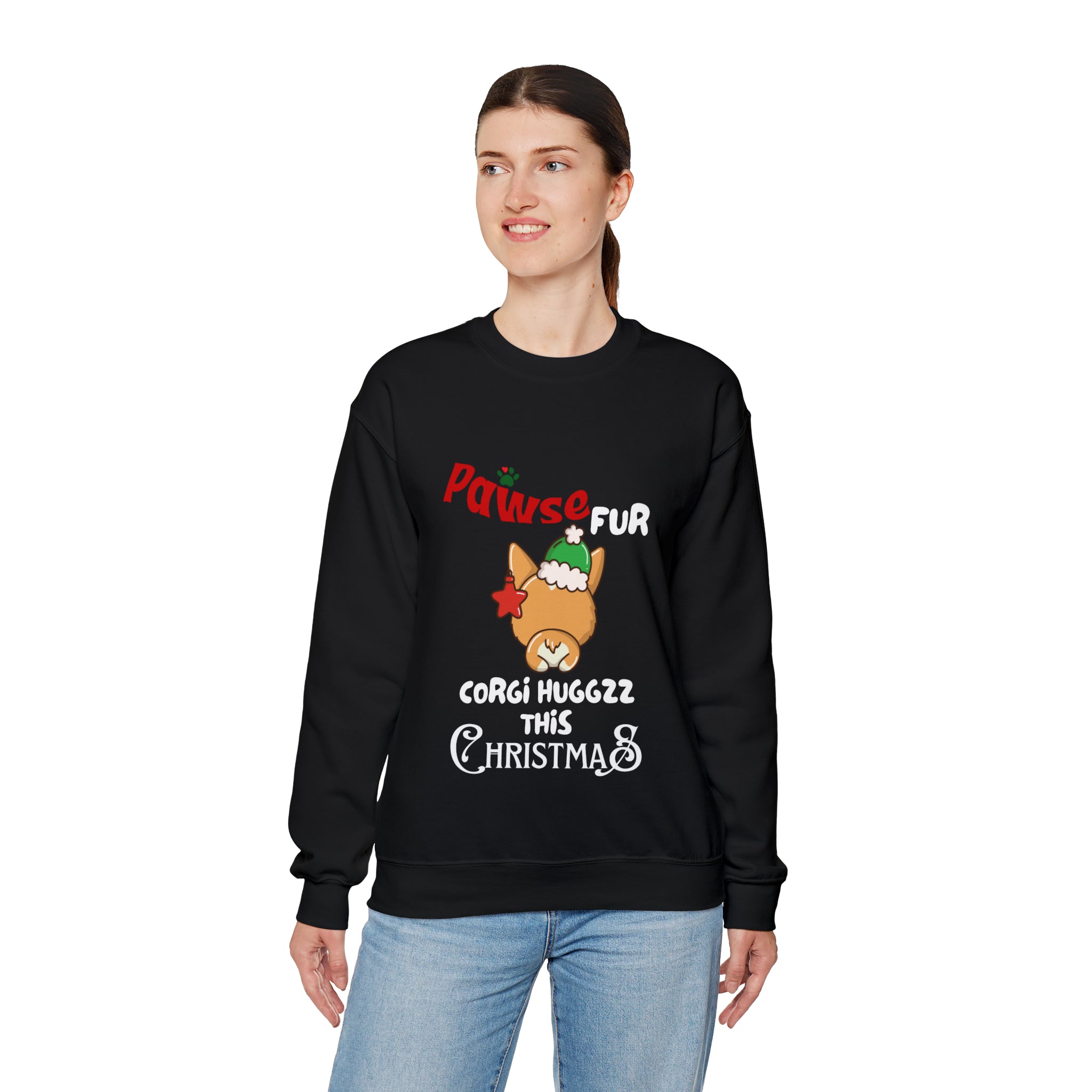 Unisex Crewneck Corgi Sweatshirt for Christmas