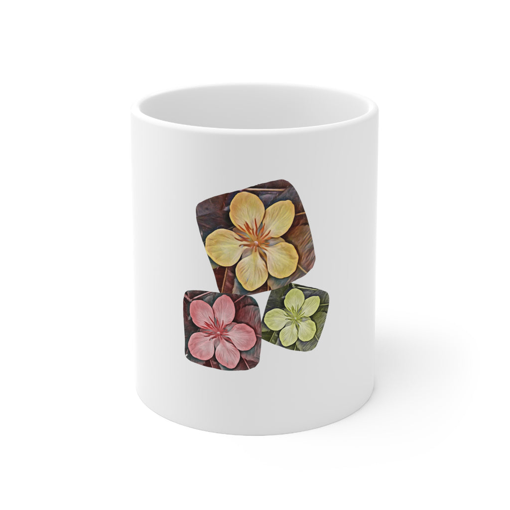 Ceramic Mug Autumn Flower Design 11oz
