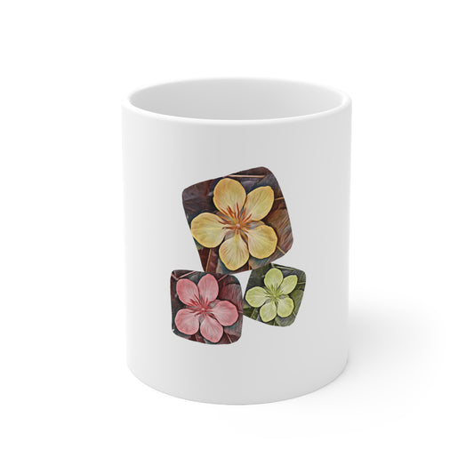 Ceramic Mug , Autumn Flower Design 11oz