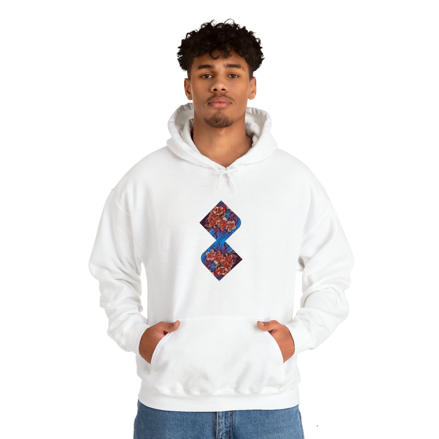 Unisex  Hooded Sweatshirt with Psychedelic Flower design