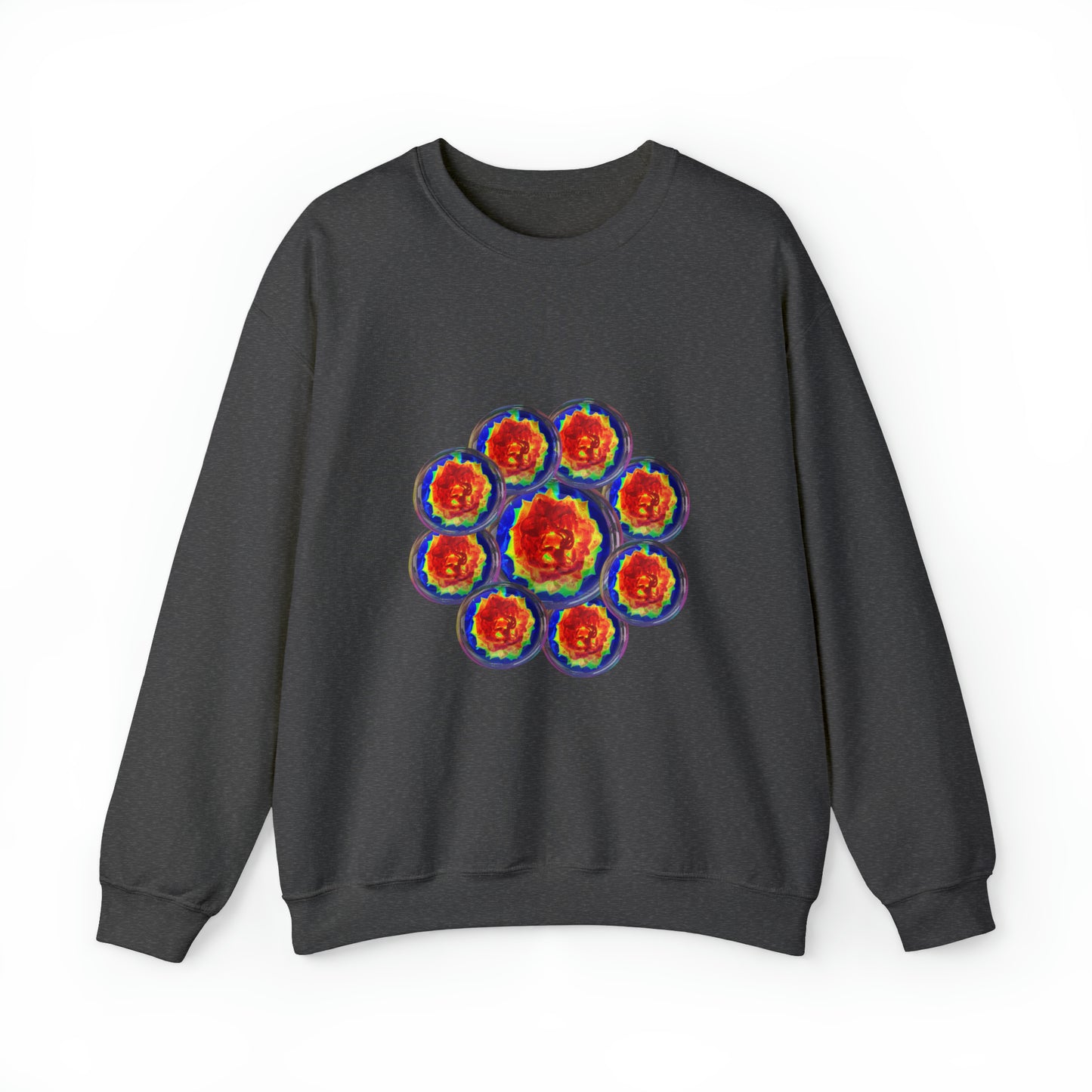 Unisex  Sweatshirt Orange Flower Psychedelic Design