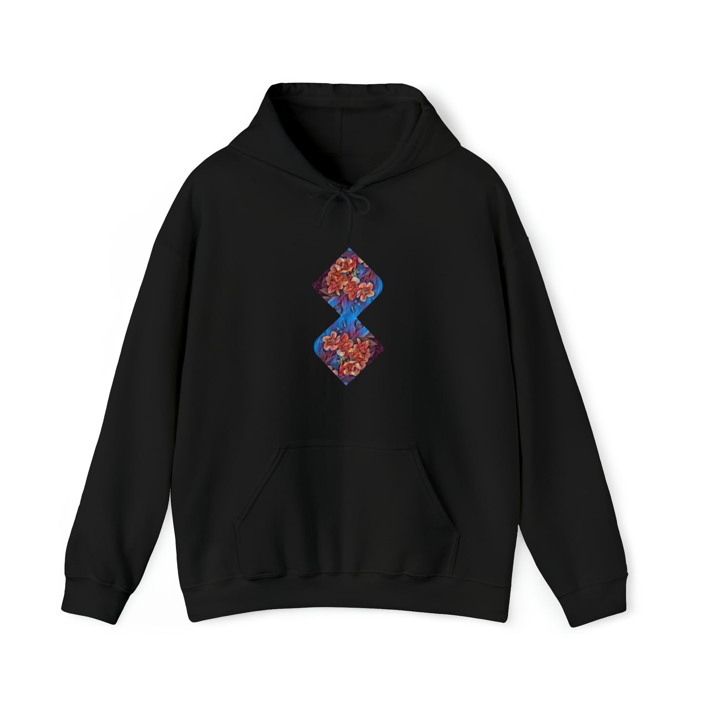 Unisex  Hooded Sweatshirt with Psychedelic Flower design