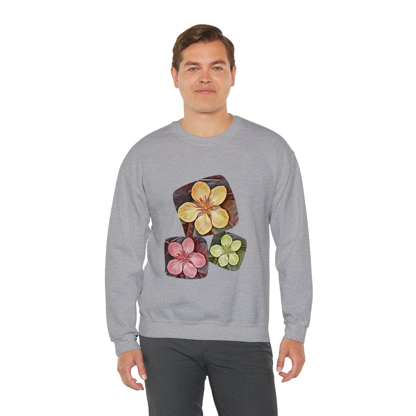 Unisex Crewneck Sweatshirt with Autumn Flowers