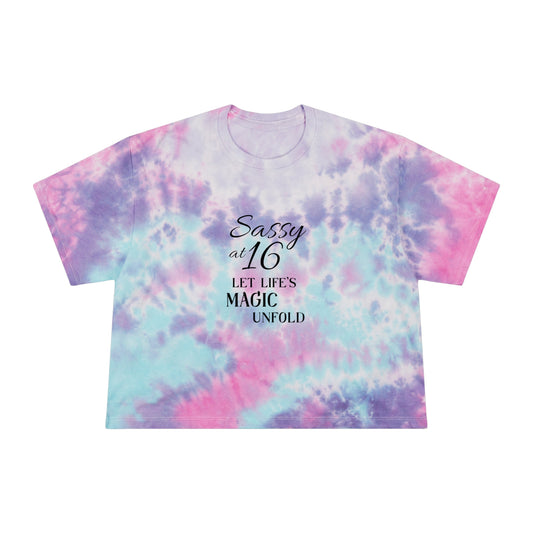 Women's Tie-Dye Crop Tee, Birthday Sloan merch