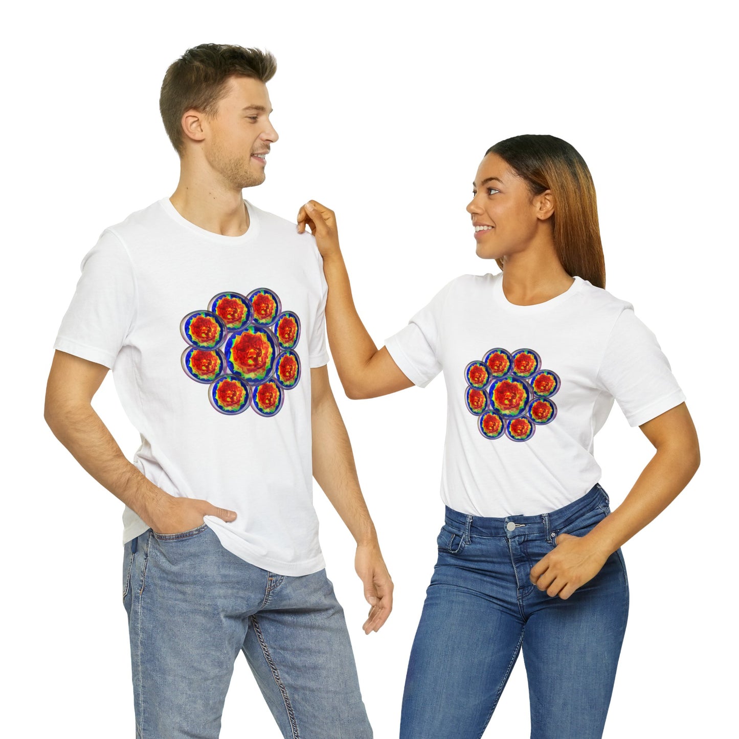 Orange Flower Psychedelic design featured  Unisex  Tees