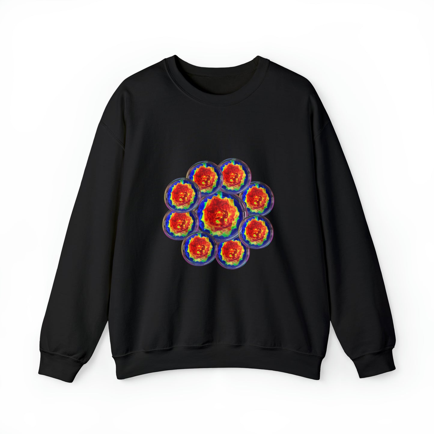 Unisex  Sweatshirt Orange Flower Psychedelic Design