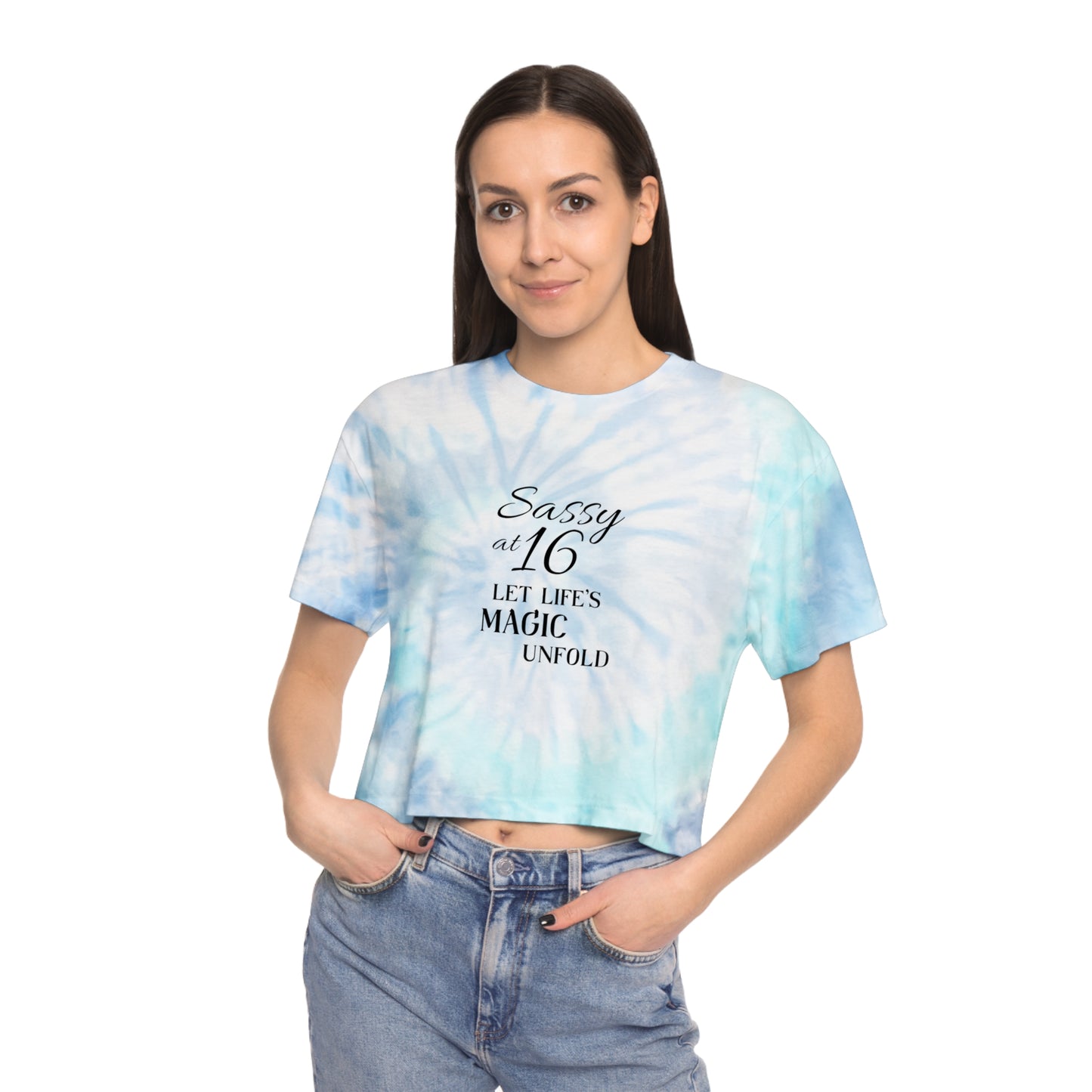 Women's Tie-Dye Crop Tee, Birthday Sloan merch