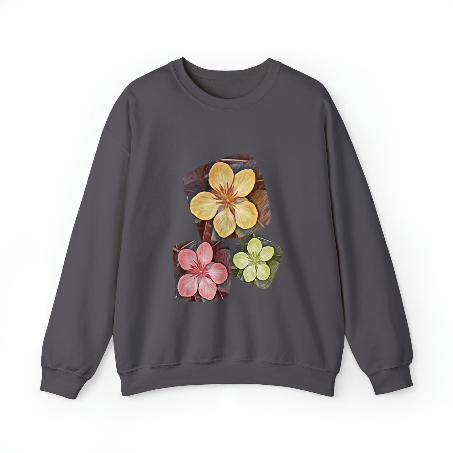 Unisex Crewneck Sweatshirt with Autumn Flowers