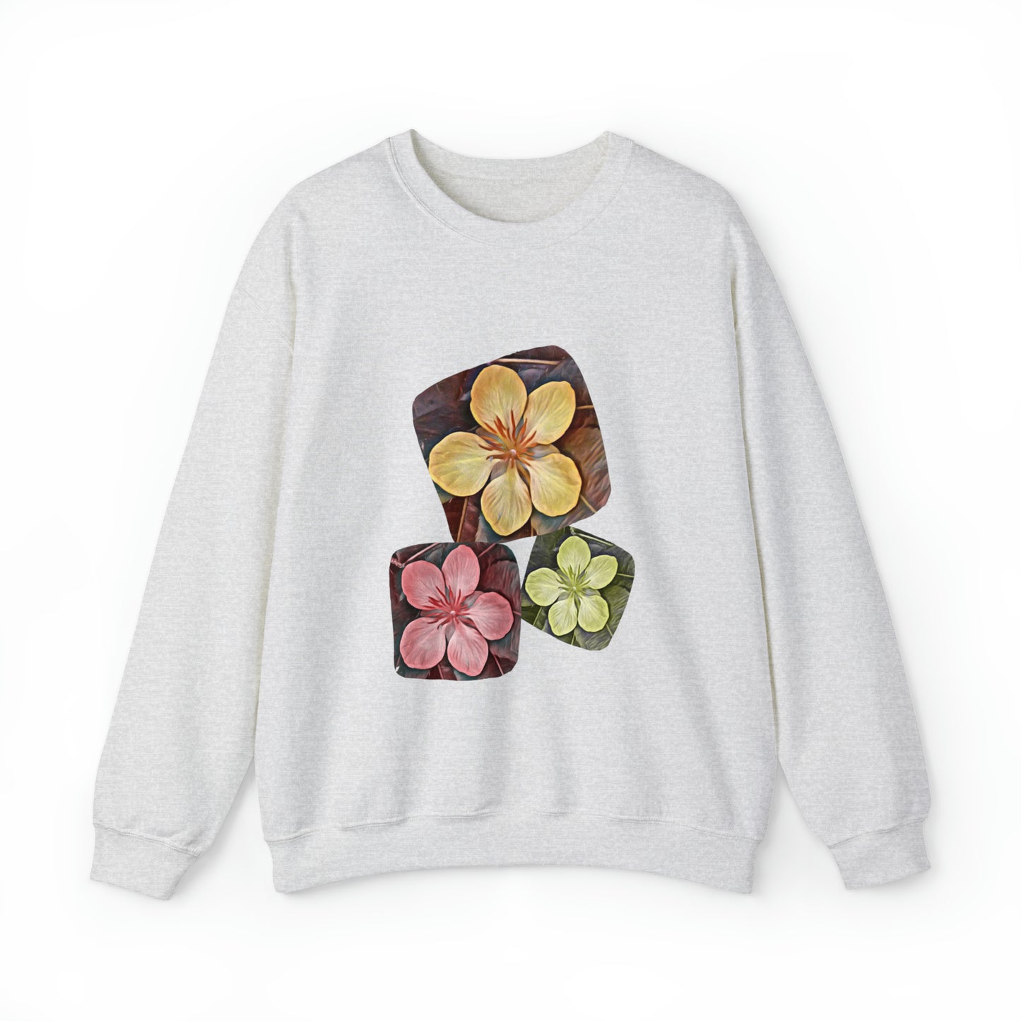 Unisex Crewneck Sweatshirt with Autumn Flowers