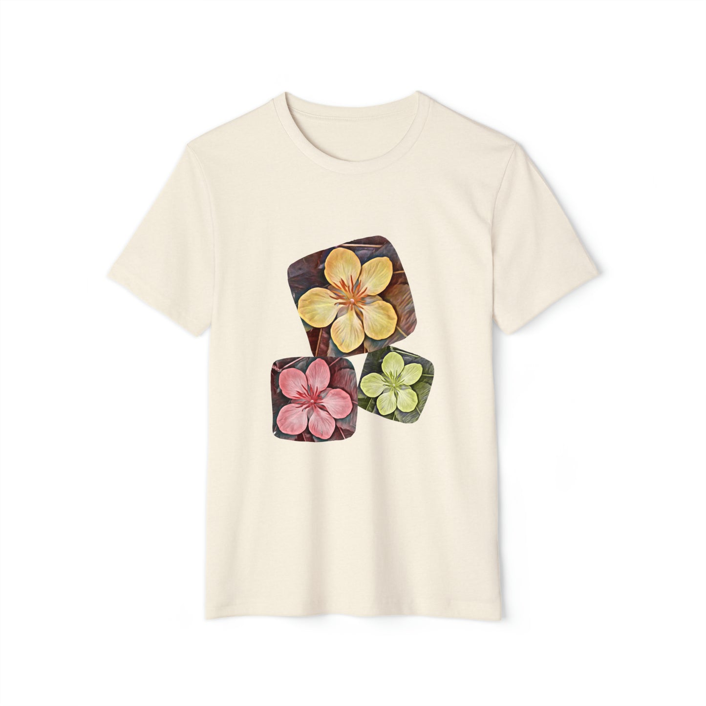 Unisex Recycled Organic T-Shirt with Autumn Flowers